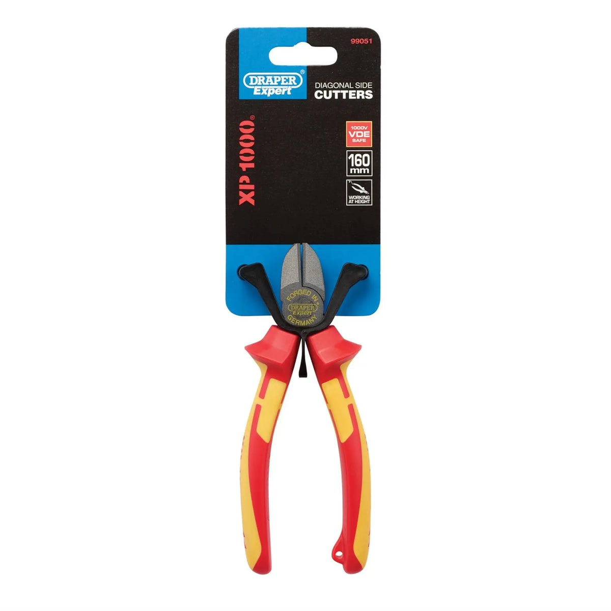 Draper XP1000 VDE Diagonal Side Cutter 160mm Tethered 99051  White Rose Tools