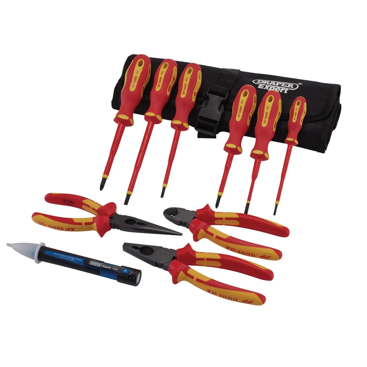 Draper XP1000 VDE Electrical Tool Kit (10 Piece) 94852  White Rose Tools