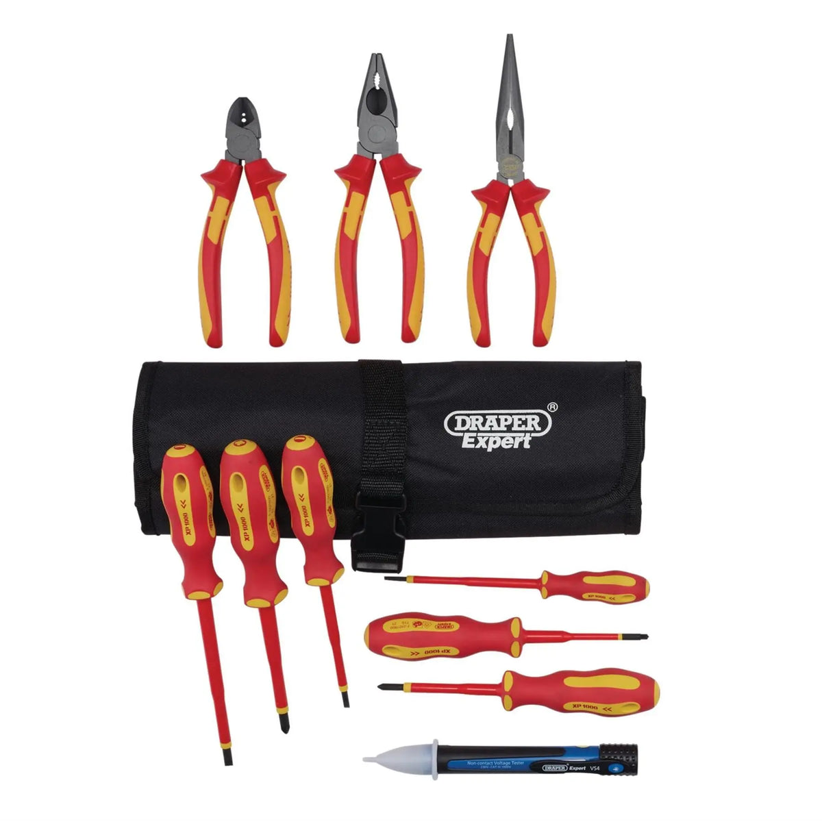 Draper XP1000 VDE Electrical Tool Kit (10 Piece) 94852  White Rose Tools