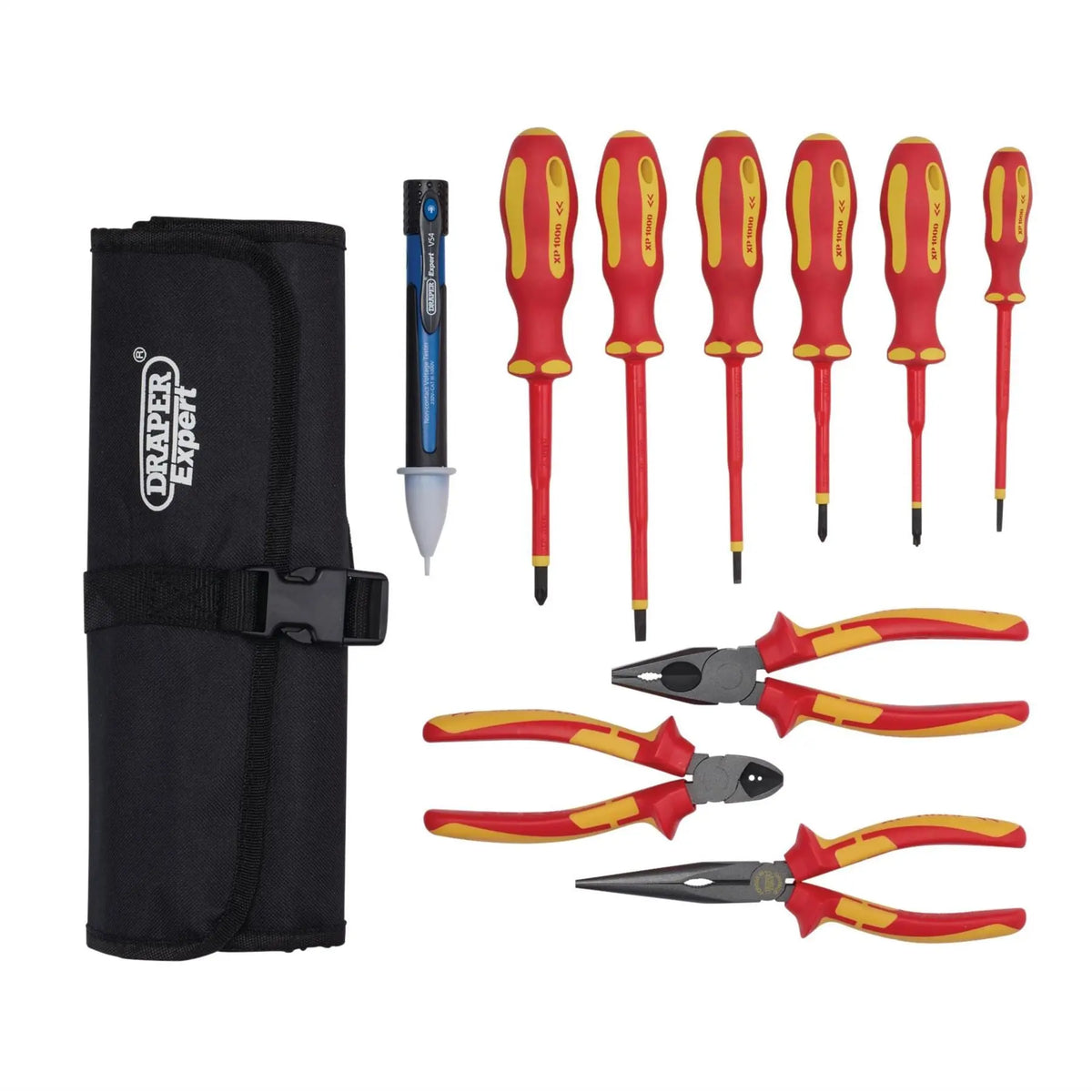 Draper XP1000 VDE Electrical Tool Kit (10 Piece) 94852  White Rose Tools
