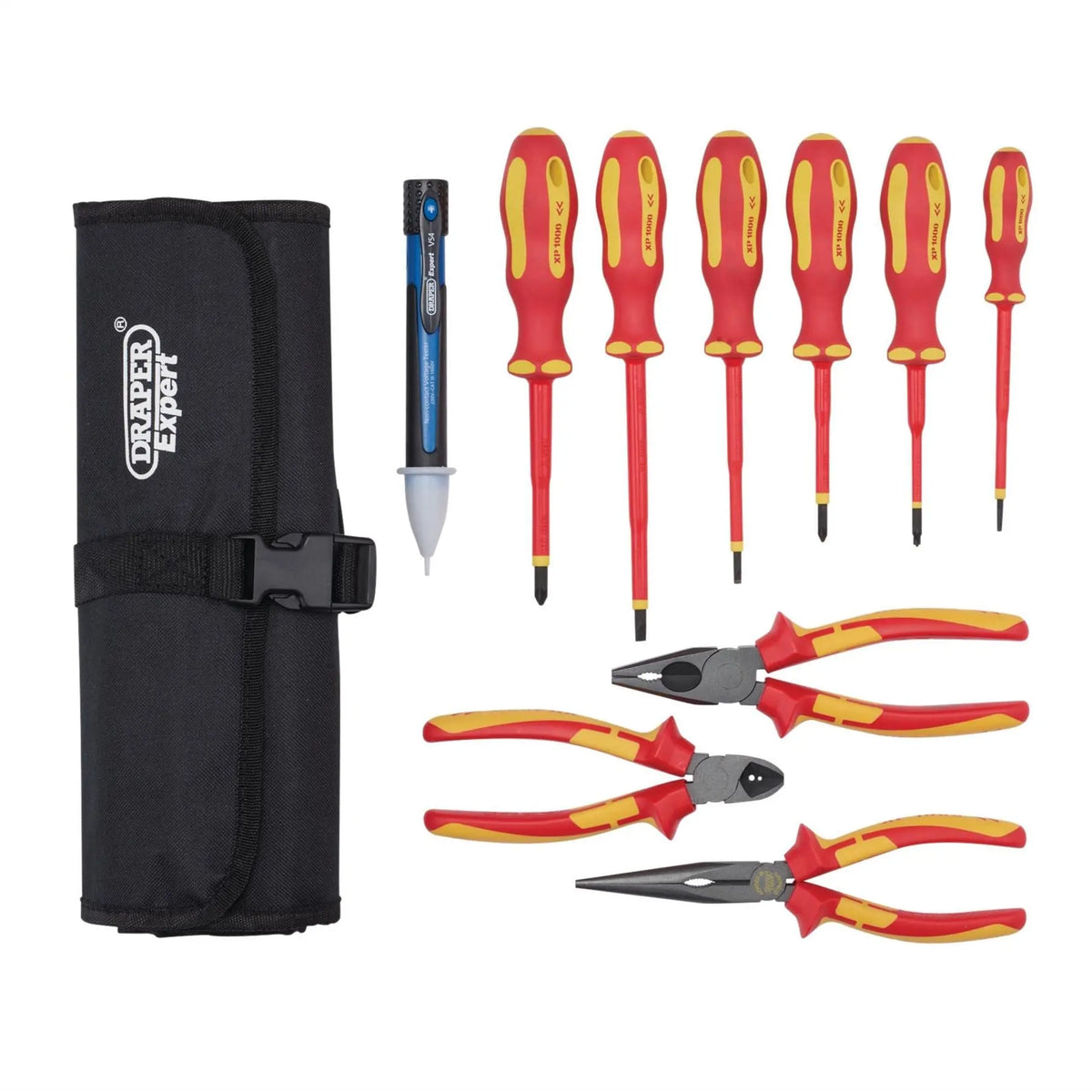 Draper XP1000 VDE Electrical Tool Kit (10 Piece) 94852  White Rose Tools