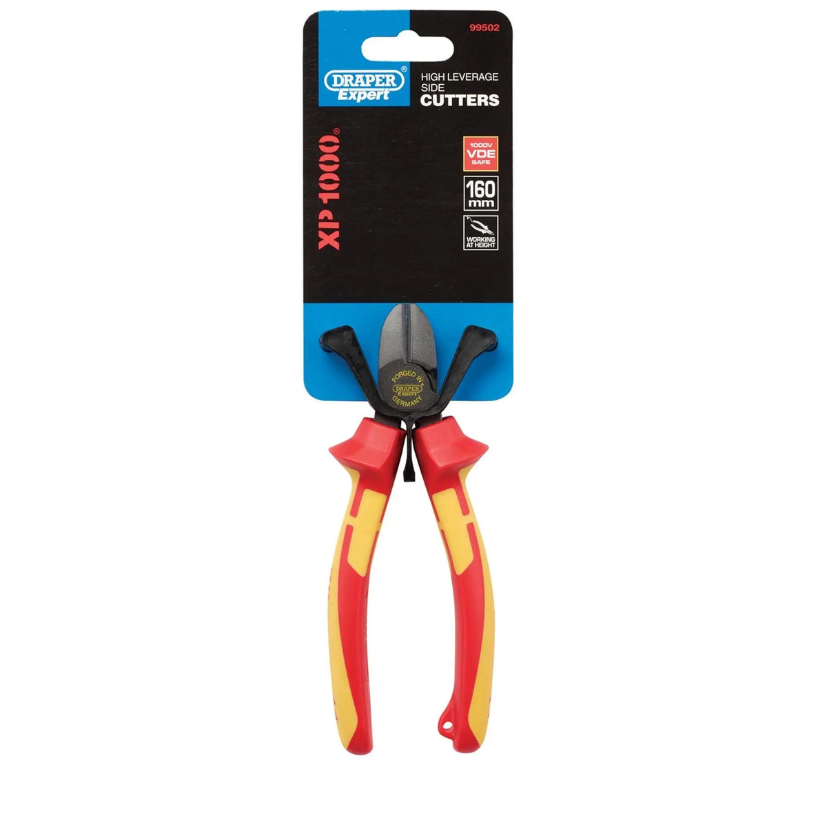 Draper XP1000 VDE Hi-Leverage Side Cutter 160mm Tethered 99502  White Rose Tools