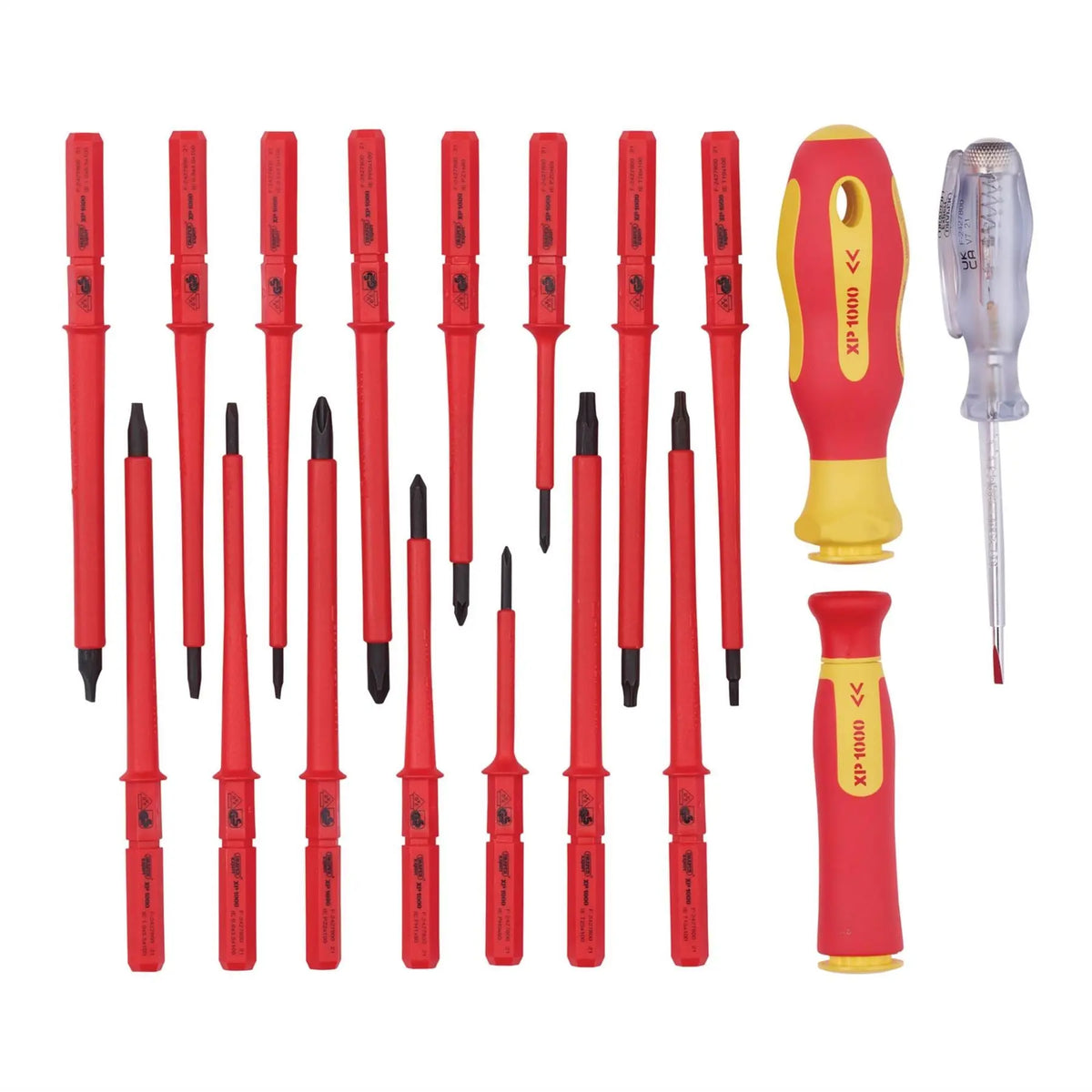 Draper XP1000 VDE Interchangeable Blade Screwdriver Set (18 Piece) 05776  White Rose Tools