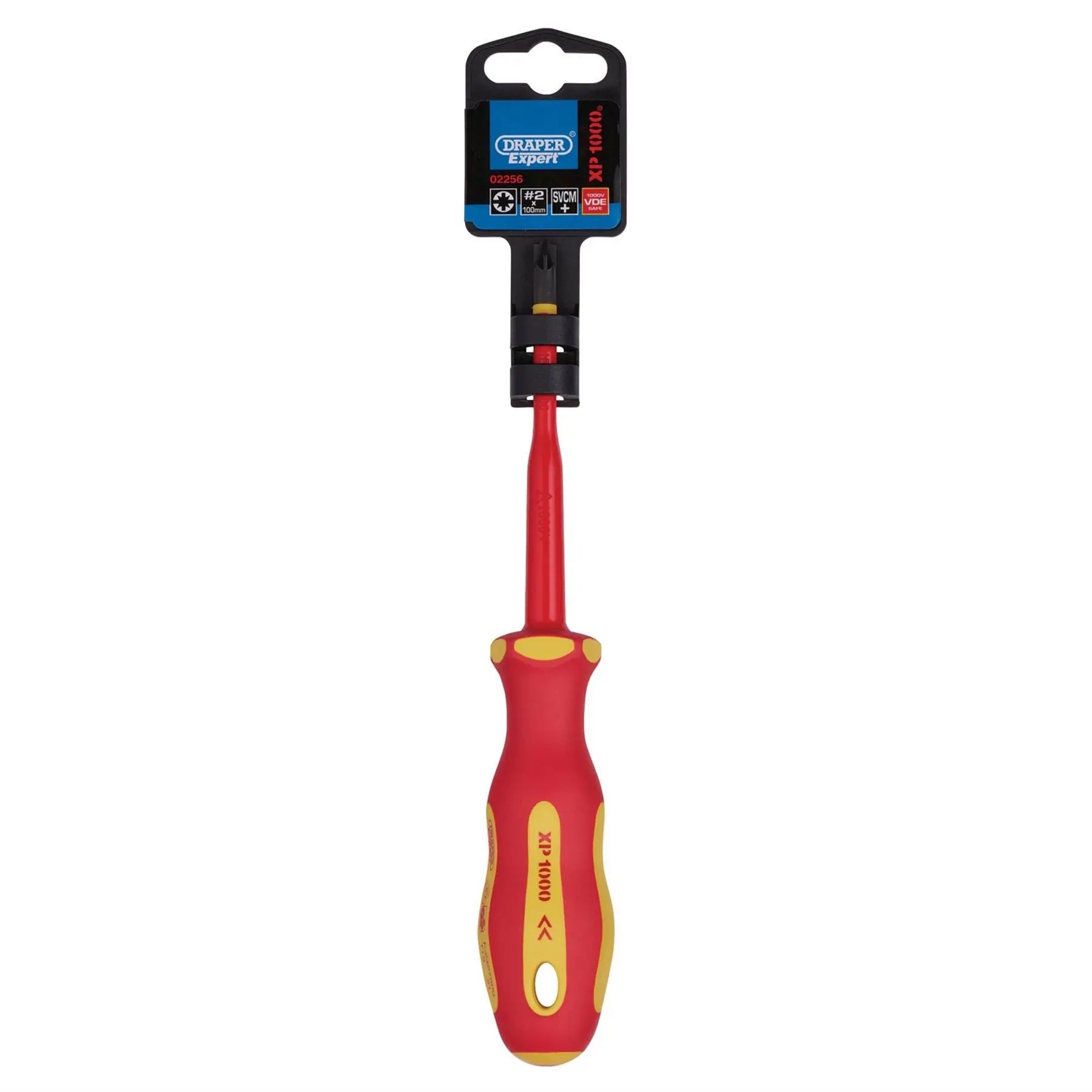 Draper XP1000 VDE PZ/SL Type Slimline Screwdriver No.2 x 100mm 02256  White Rose Tools