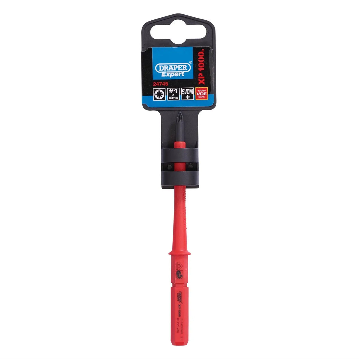 Draper XP1000 VDE PZ Type Interchangeable Screwdriver Blade No.1 x 80mm 24745  White Rose Tools