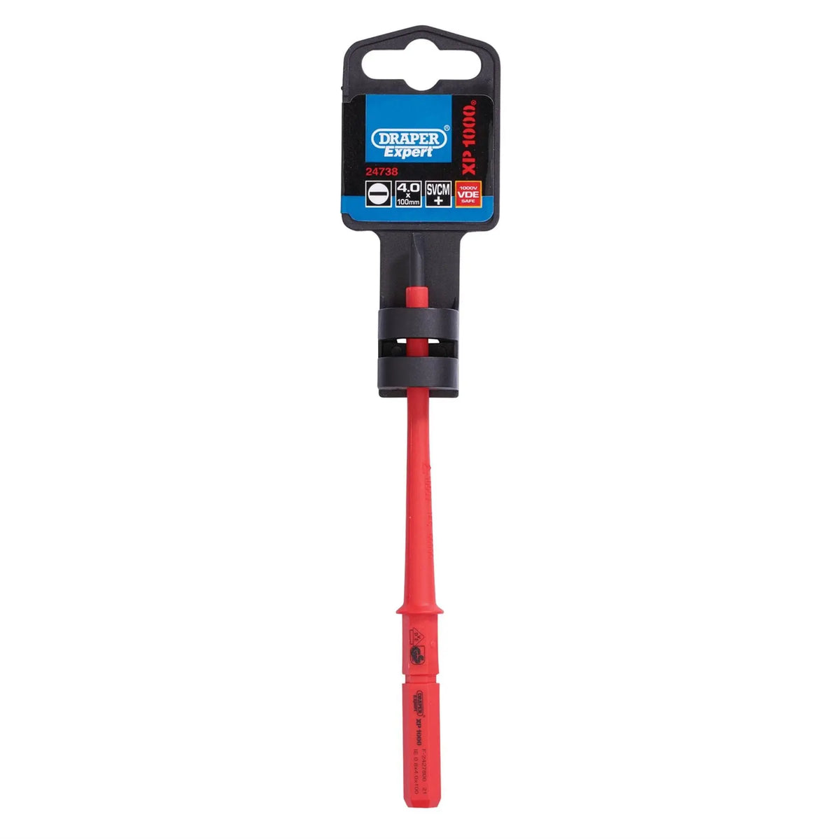 Draper XP1000 VDE Plain Slot Interchangeable Screwdriver Blade 4 x 100mm 24738  White Rose Tools