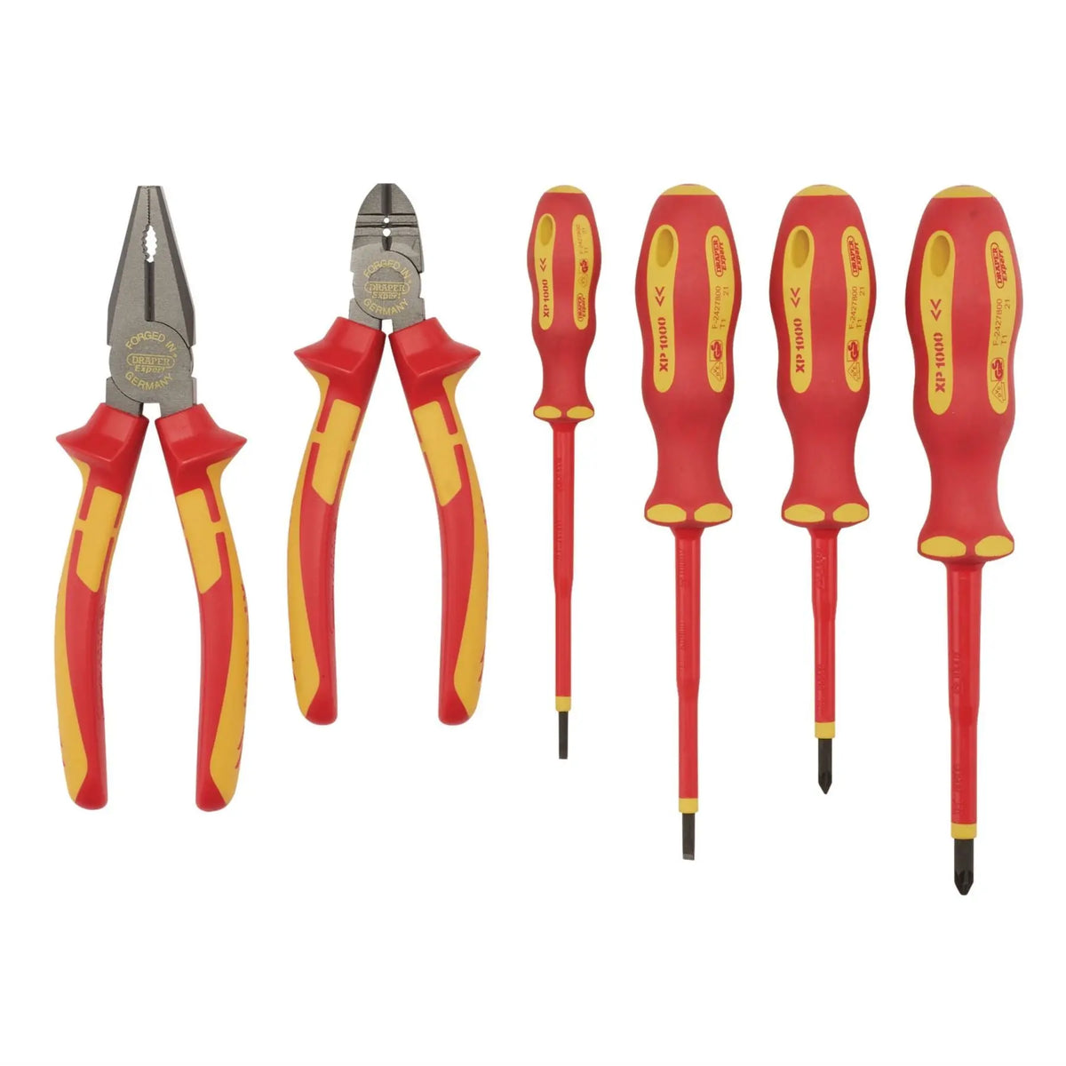 Draper XP1000 VDE Screwdriver and Pliers Set (6 Piece) 94848  White Rose Tools
