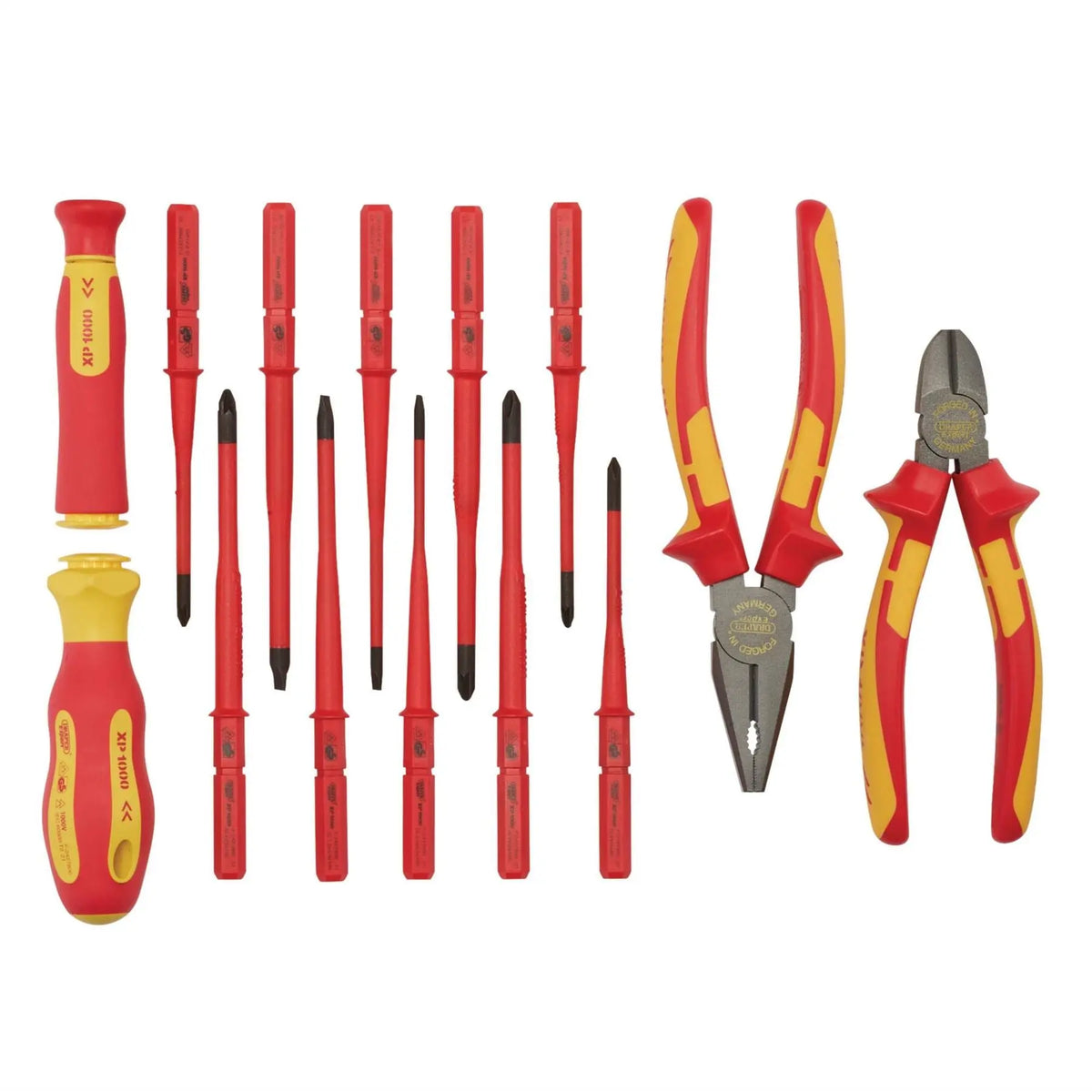 Draper XP1000 VDE Slimline Interchangeable Screwdriver and Pliers Set (14 Piece) 94860  White Rose Tools