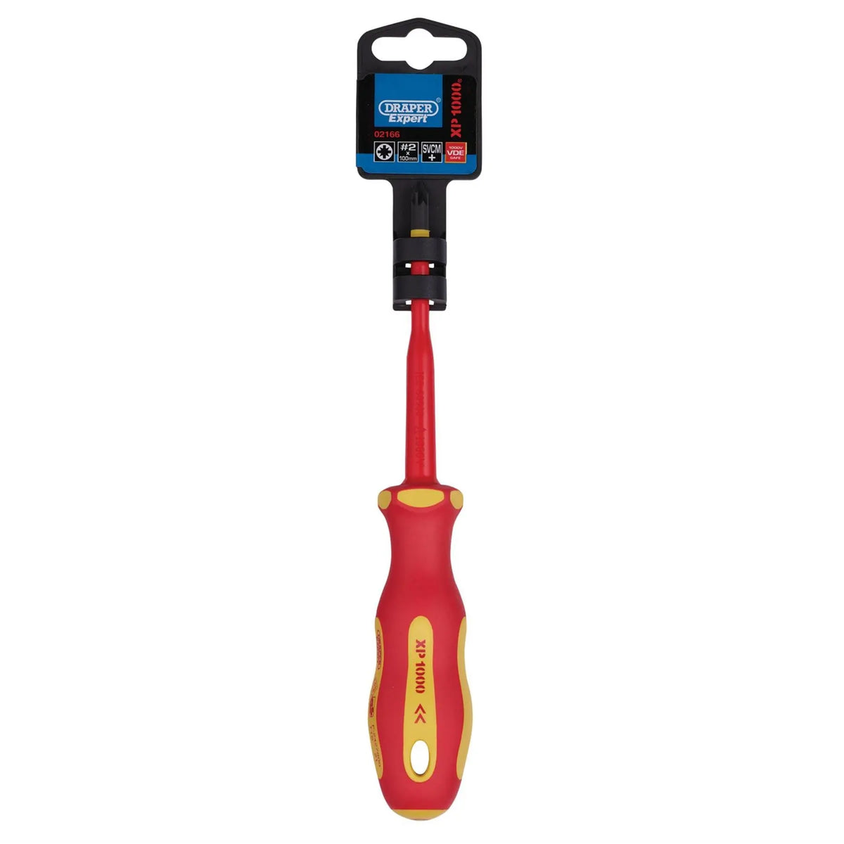 Draper XP1000 VDE Slimline PZ Type Screwdriver No.2 x 100mm 02166  White Rose Tools