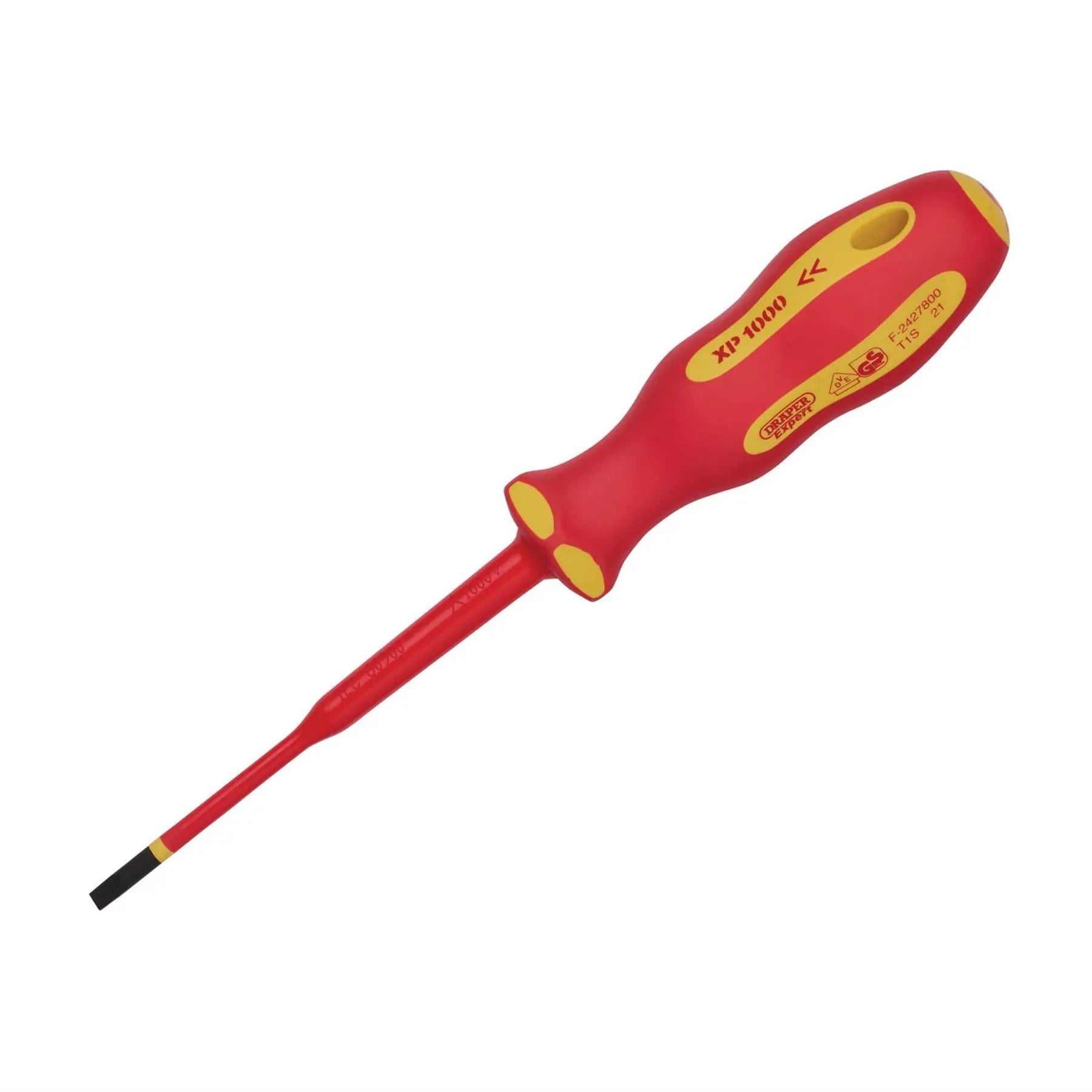 Draper XP1000 VDE Slimline Plain Slot Screwdriver 4 x 100mm 02160  White Rose Tools