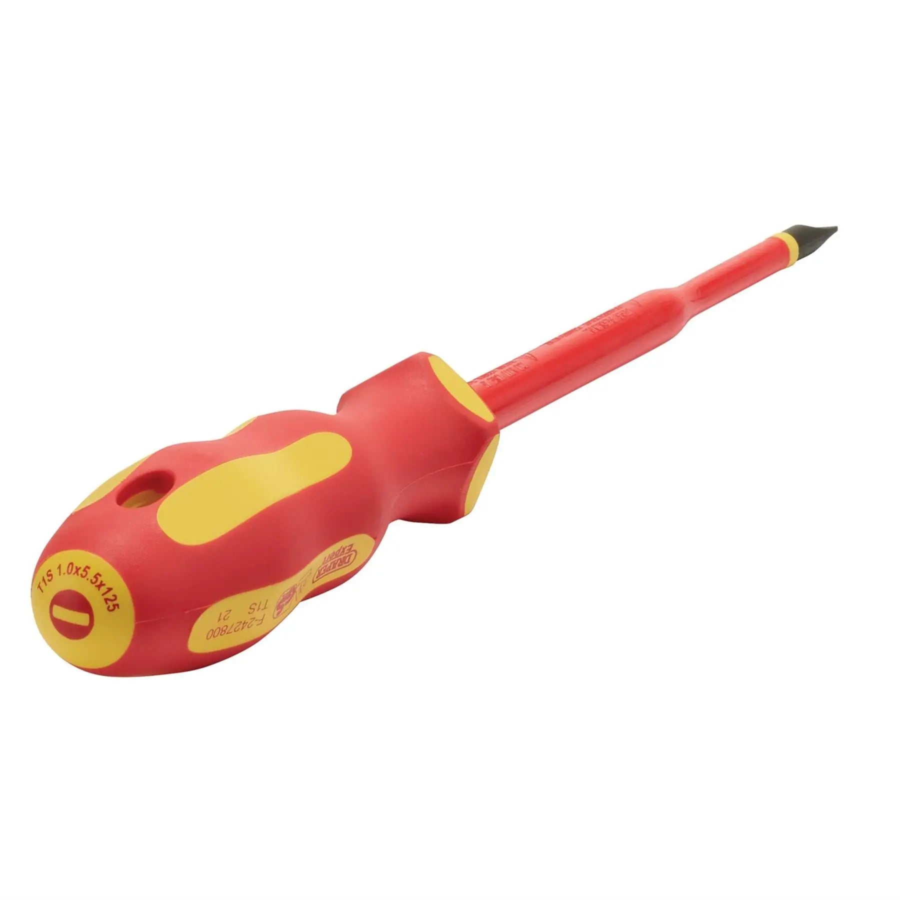 Draper XP1000 VDE Slimline Plain Slot Screwdriver 5.5 x 125mm 02161  White Rose Tools