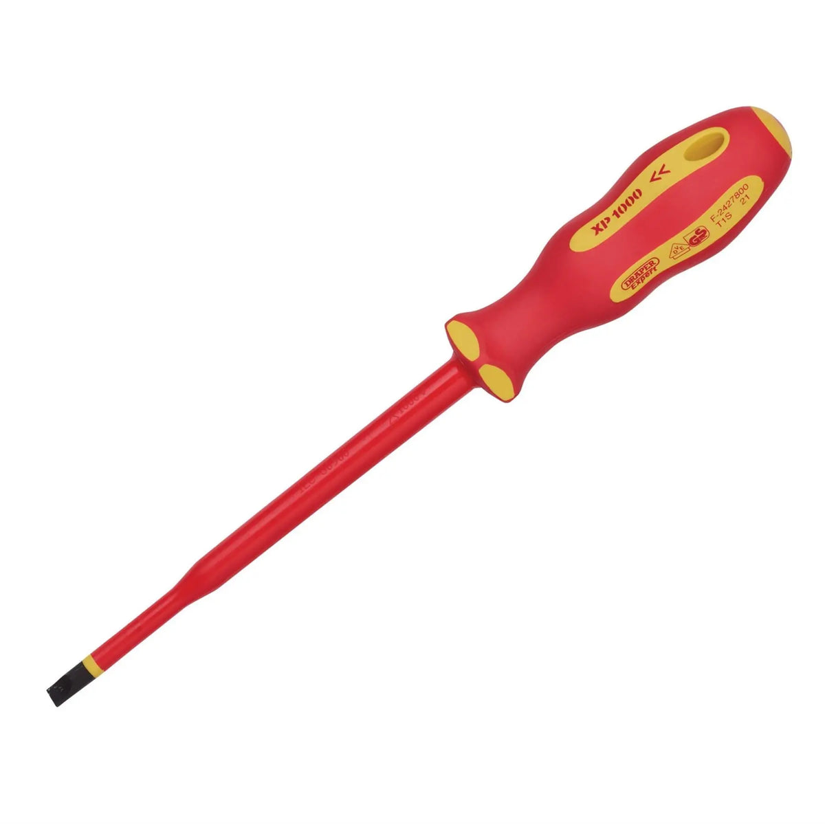 Draper XP1000 VDE Slimline Plain Slot Screwdriver 6.5 x 150mm 02162  White Rose Tools