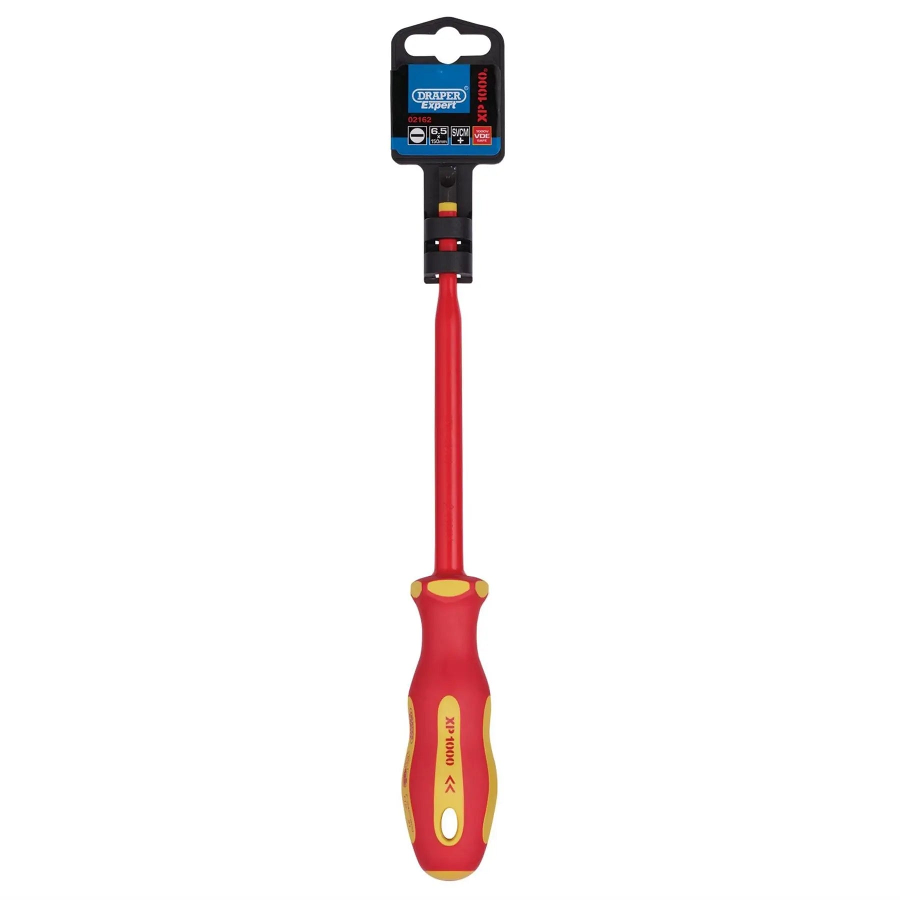Draper XP1000 VDE Slimline Plain Slot Screwdriver 6.5 x 150mm 02162  White Rose Tools
