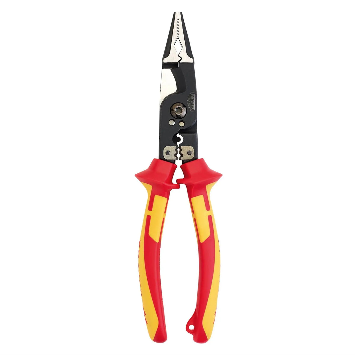 Draper XP1000 VDE Tethered 8-in-1 Electricians Pliers 215mm 94605  White Rose Tools