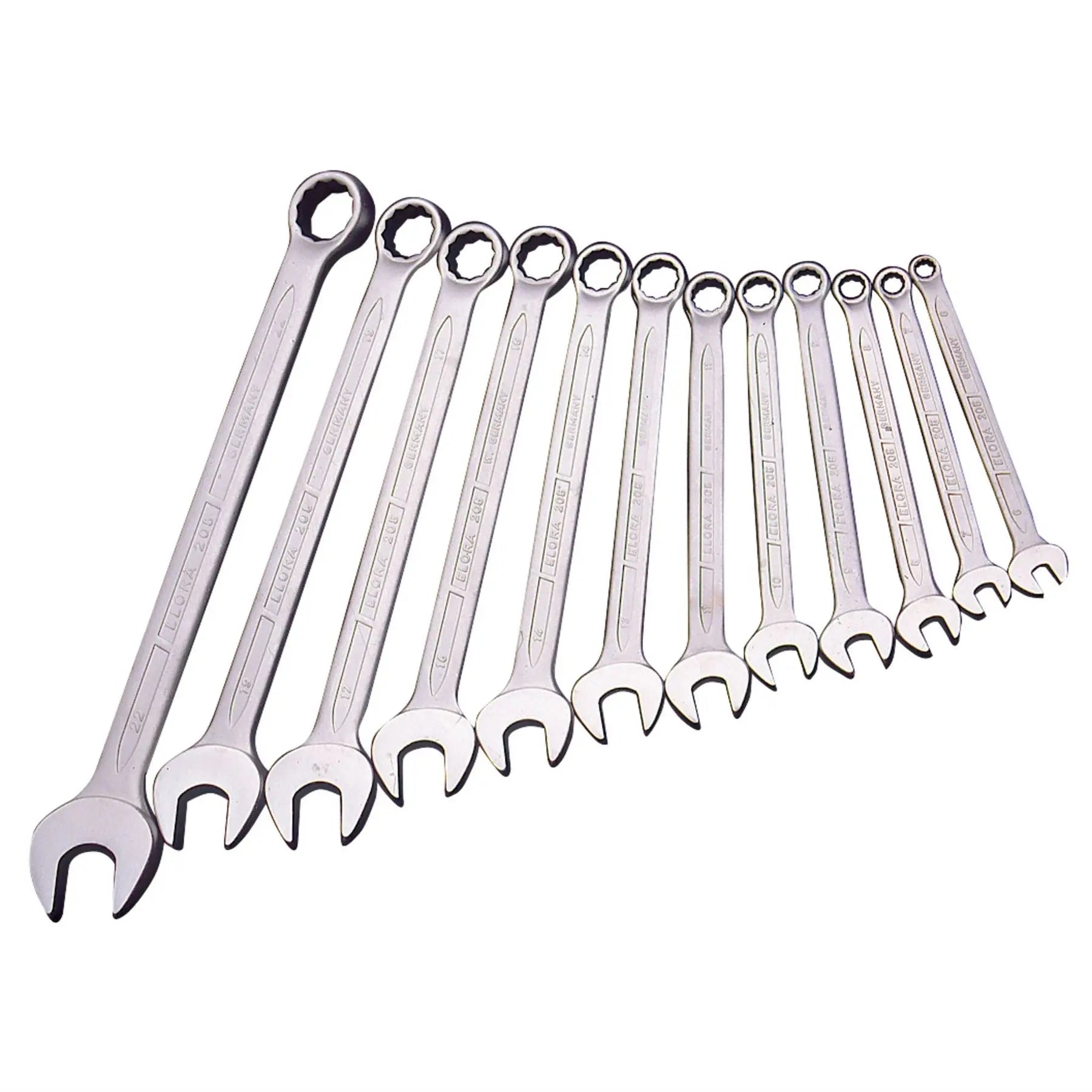 Elora Long Metric Combination Spanner Set (12 Piece) 03090  White Rose Tools