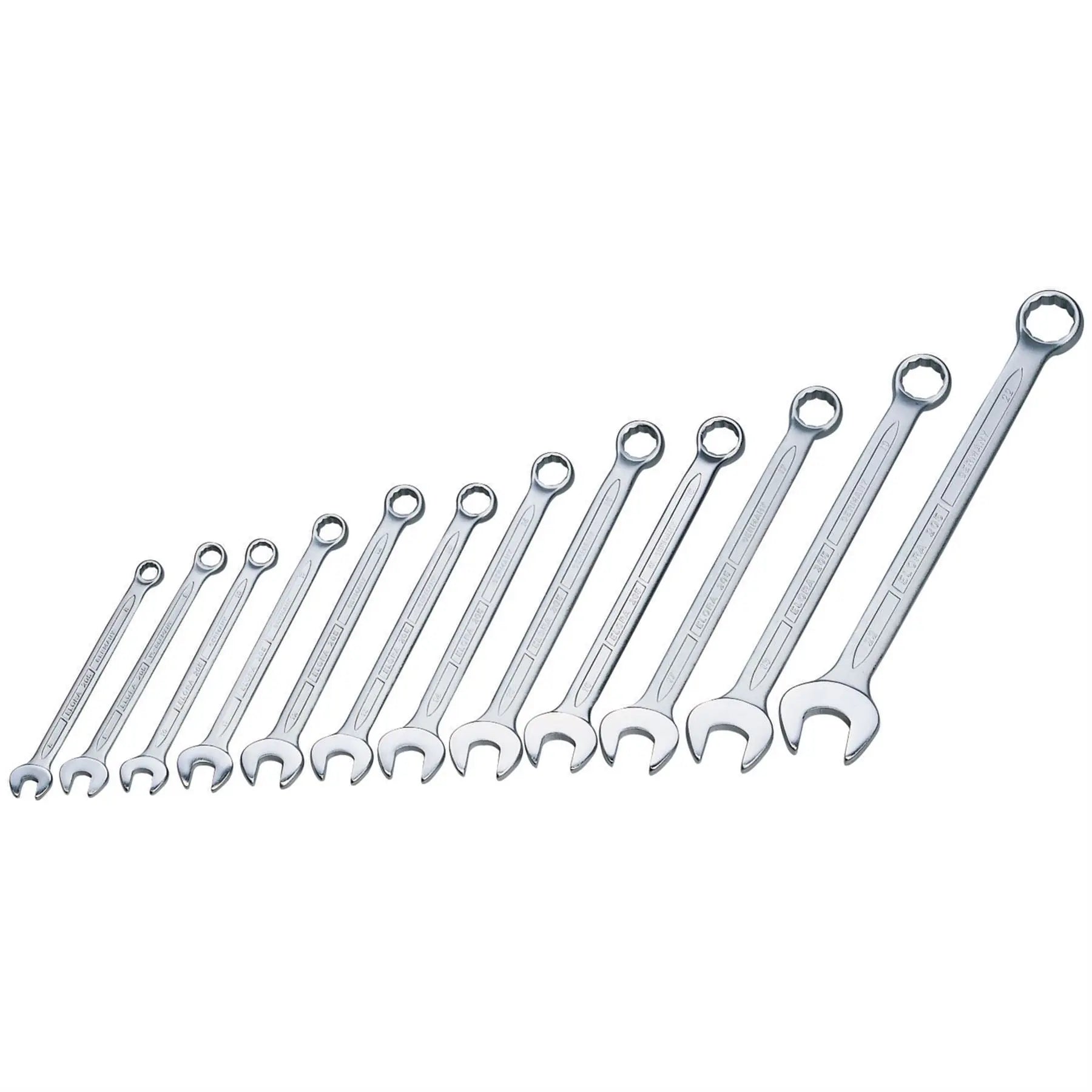 Elora Long Metric Combination Spanner Set (12 Piece) 03090  White Rose Tools