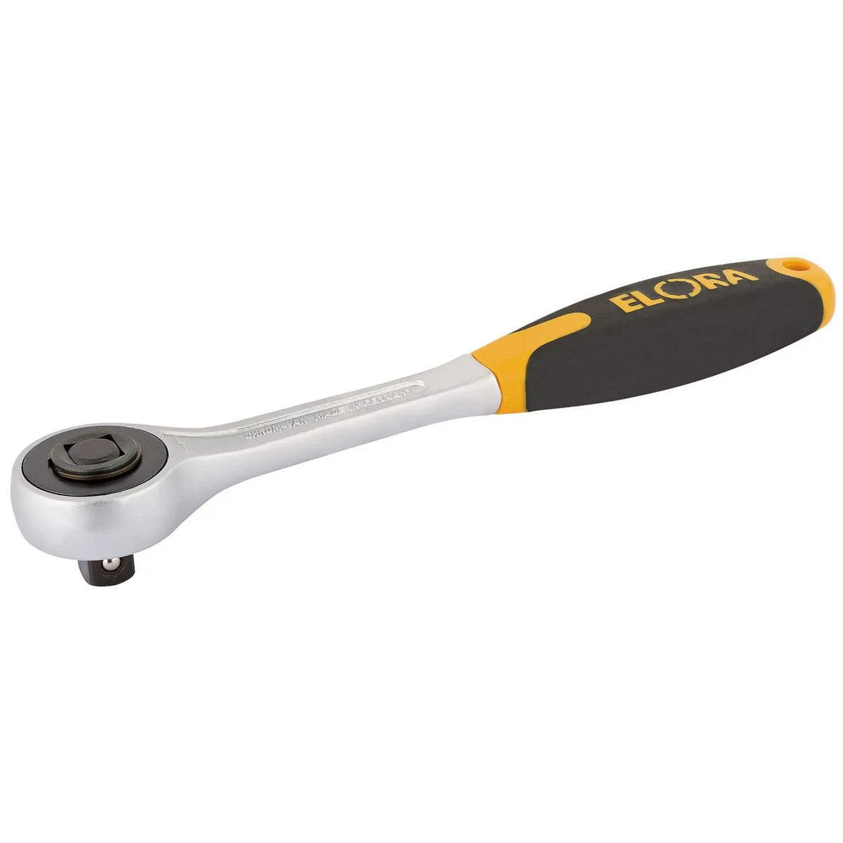 Elora Push Through Soft Grip Reversible Ratchet 1/2" Sq. Dr. 200mm 25408  White Rose Tools