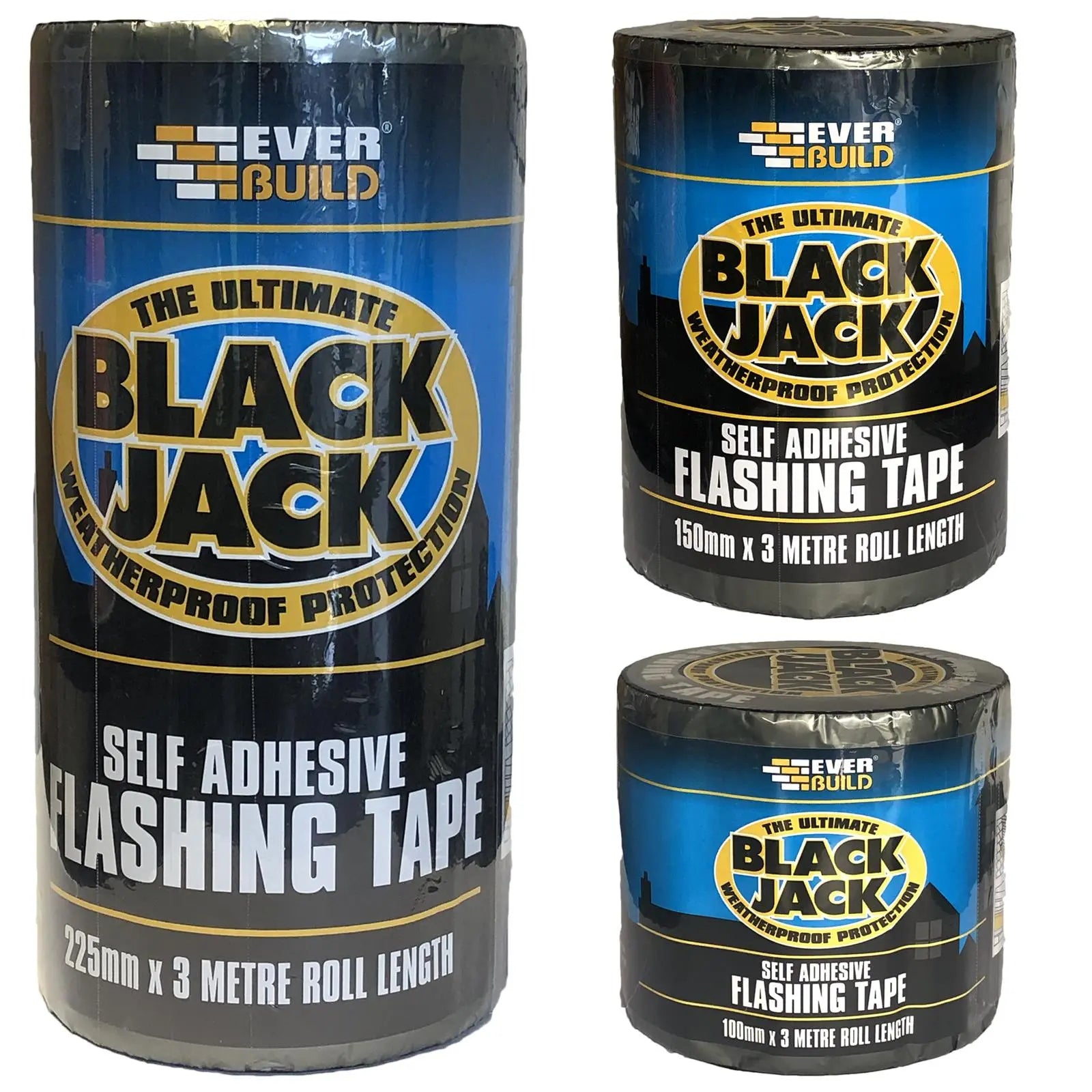 EverBuild Black Jack Self Adhesive Flashing Tape Lead Look Finish 3m Roof Repair 