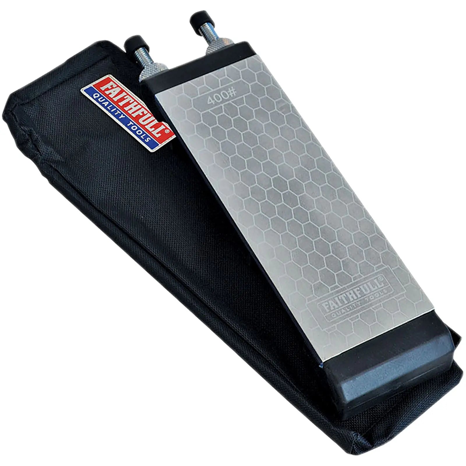 Faithfull Double Sided Diamond Sharpening Stone with Docking Station 200mm x 70mm 