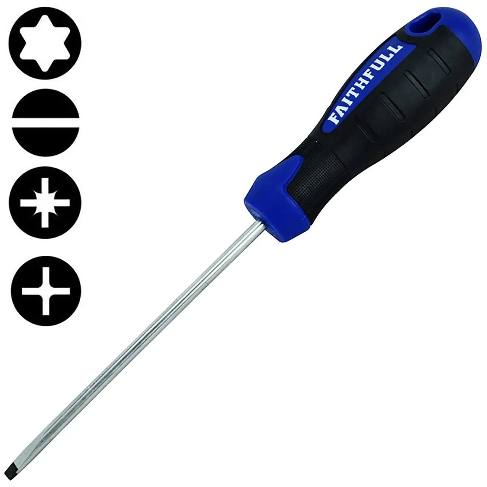 Faithfull Soft Grip Screwdrivers Magnetic Tips Slotted Phillips Pozi Torx 