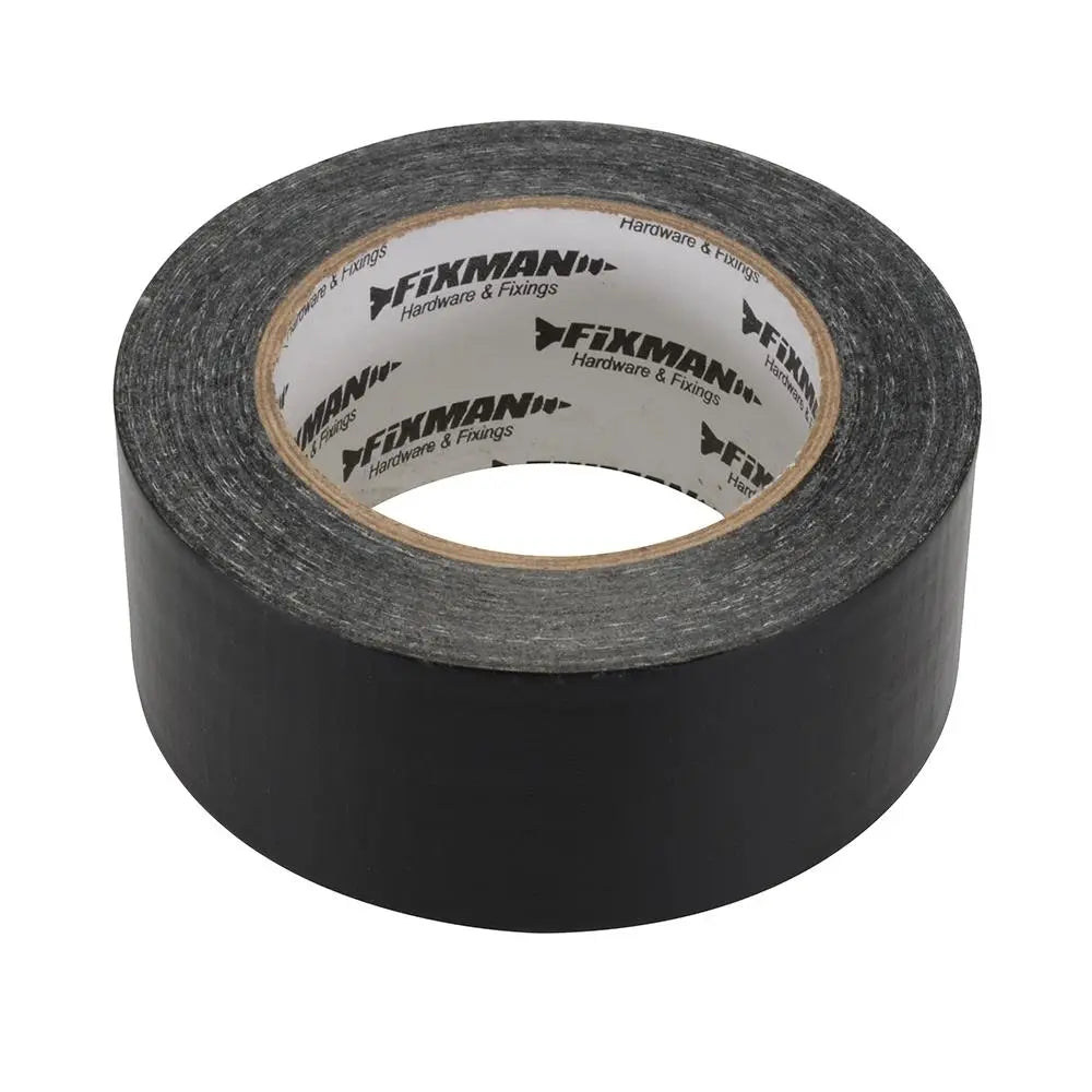 Fixman 50mm x 50m Black Super Heavy Duty Duct Tape  White Rose Tools