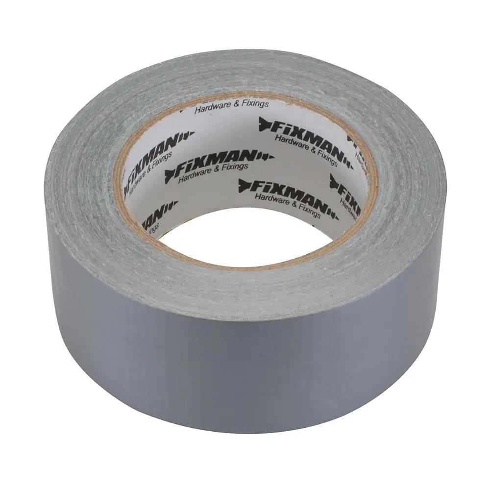 Fixman 50mm x 50m Silver Super Heavy Duty Duct Tape  White Rose Tools