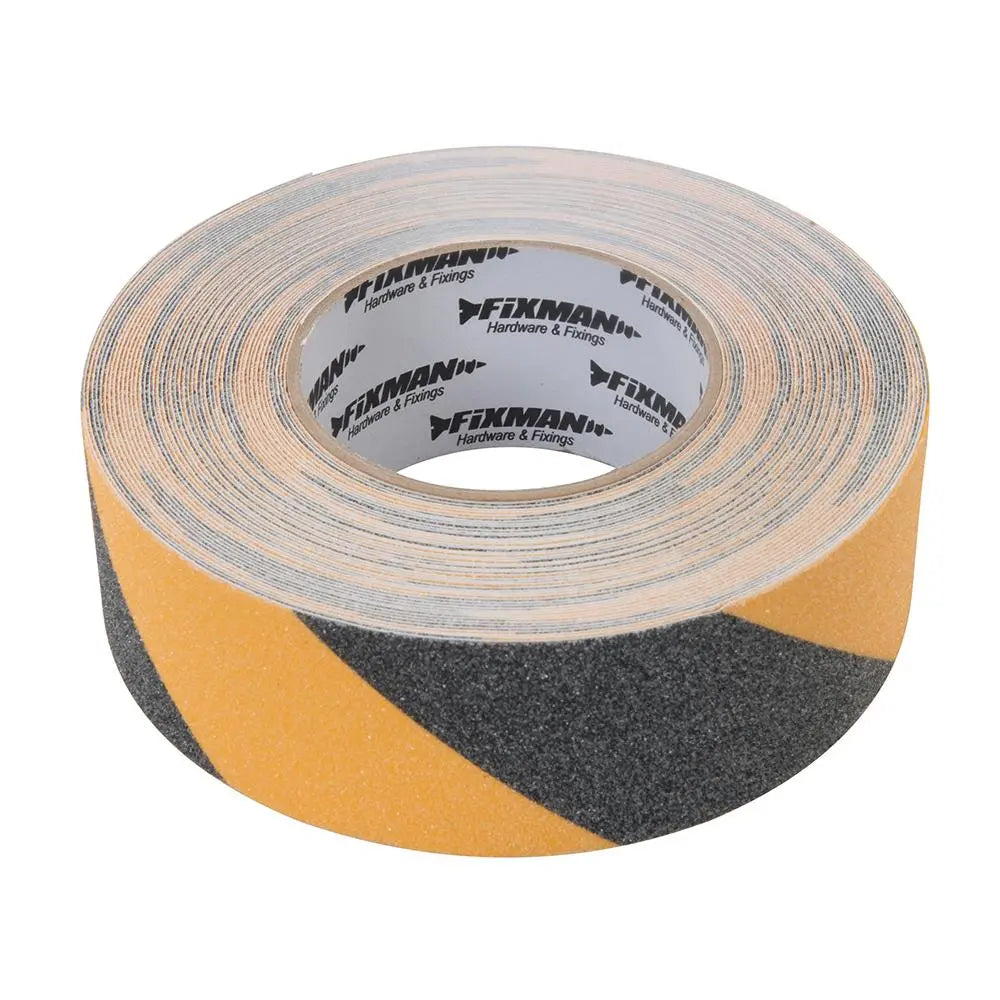 Fixman Anti-Slip Tape 50mm x 18m Black/Yellow 190583  White Rose Tools
