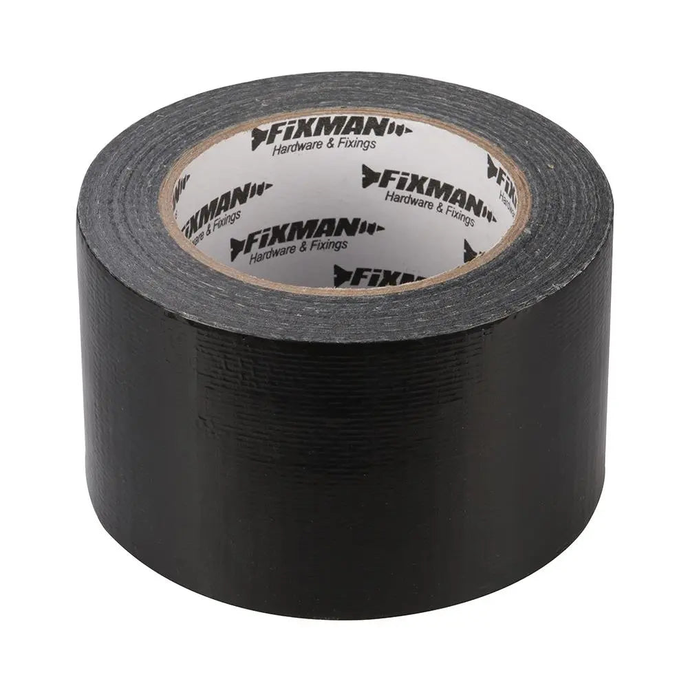 Fixman Duct Tape Heavy Duty Black 72mm x 50m  White Rose Tools