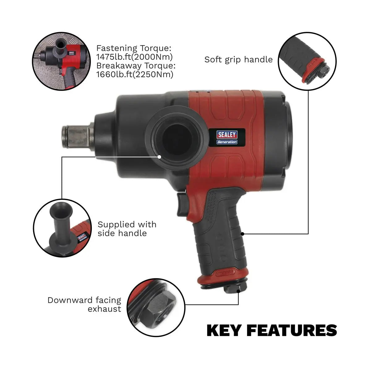 Generation Air Impact Wrench 1"Sq Drive - Twin Hammer 