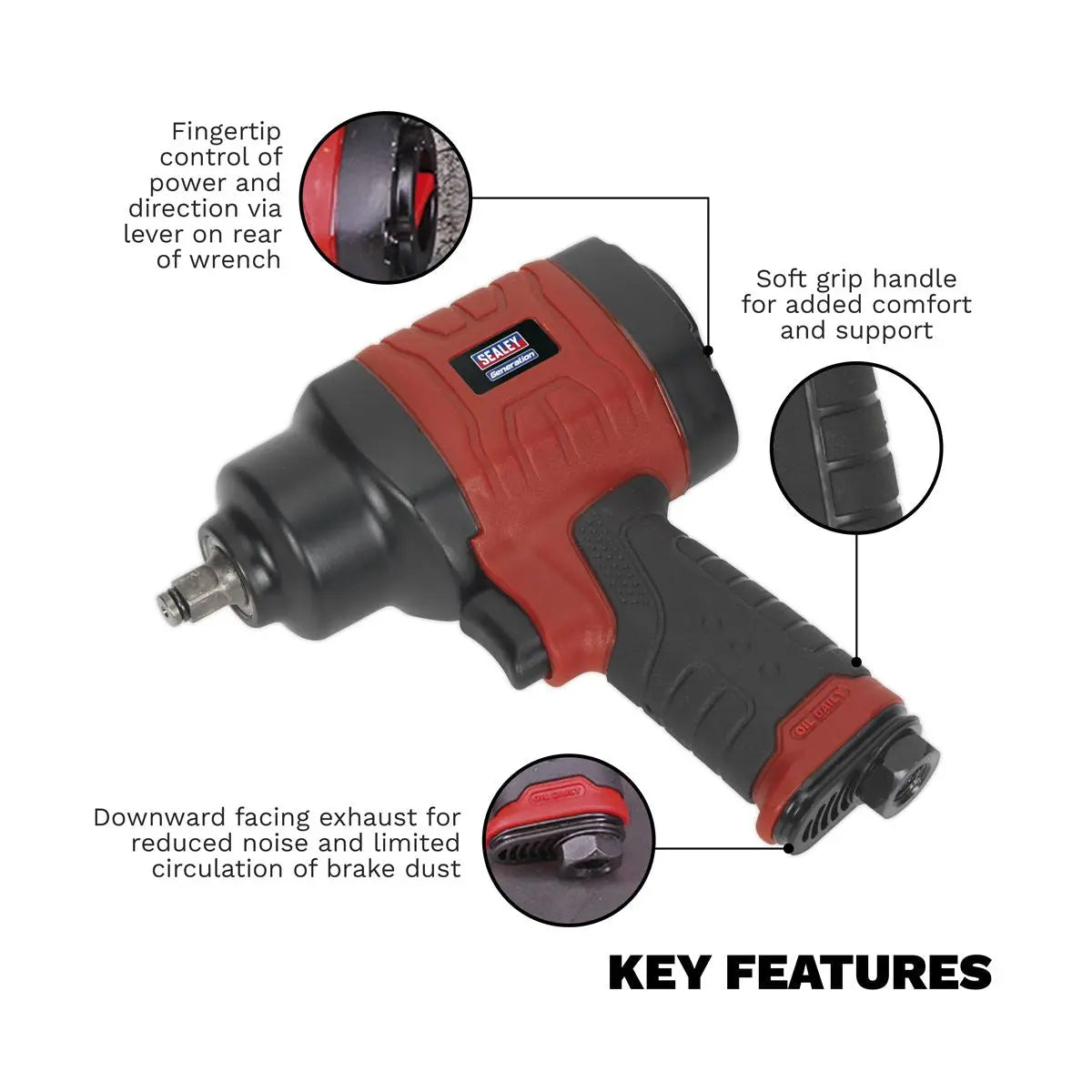 Generation Composite Air Impact Wrench 3/8"Sq Drive - Twin Hammer 