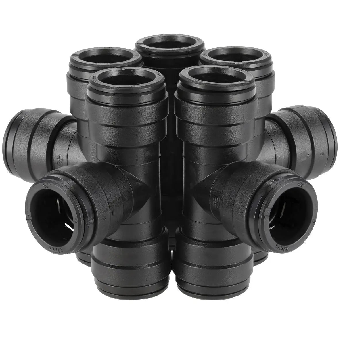 John Guest Equal Tee Ø22mm Pack of 5 (John Guest Speedfit® - PM0222E) 