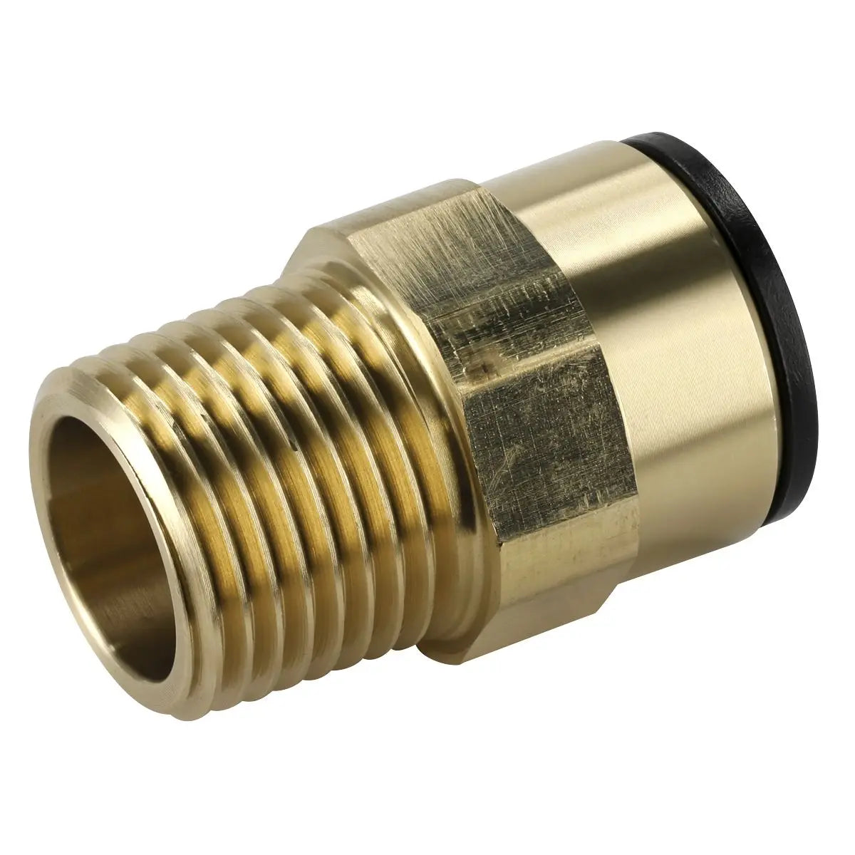 John Guest Straight Adaptor 15mm x 1/2"BSPT Brass (John Guest Speedfit® - MM011504N) 