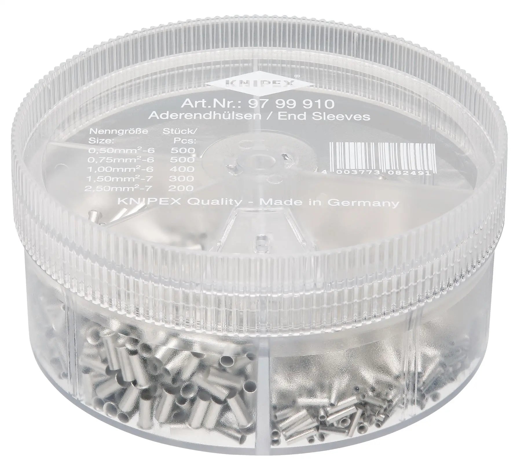 KNIPEX Assortment Box with 1900 Non Insulated Wire Ferrules 97 99 910  White Rose Tools
