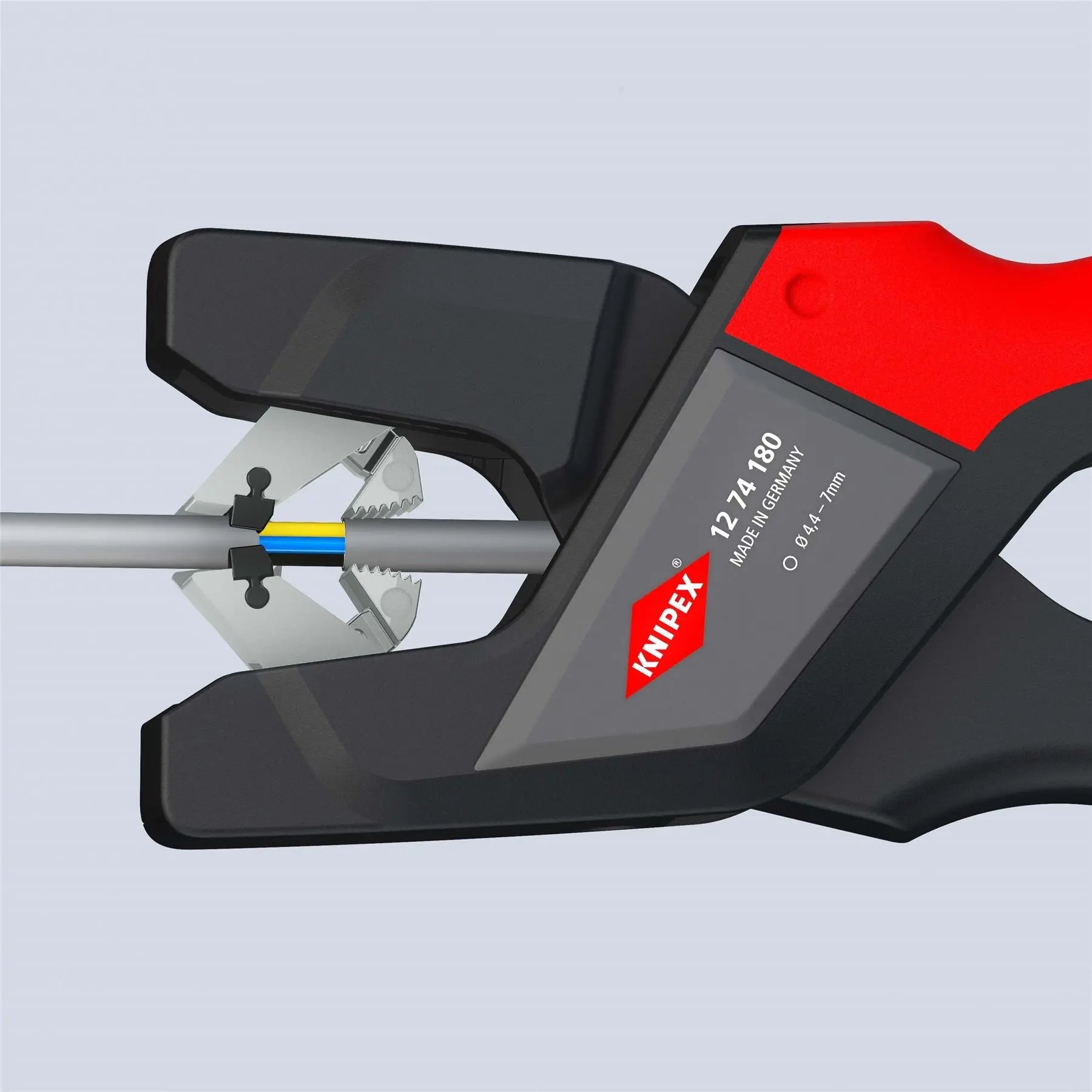 KNIPEX Automatic Wire Stripping Pliers 4.4-7mm 12 74 180  White Rose Tools