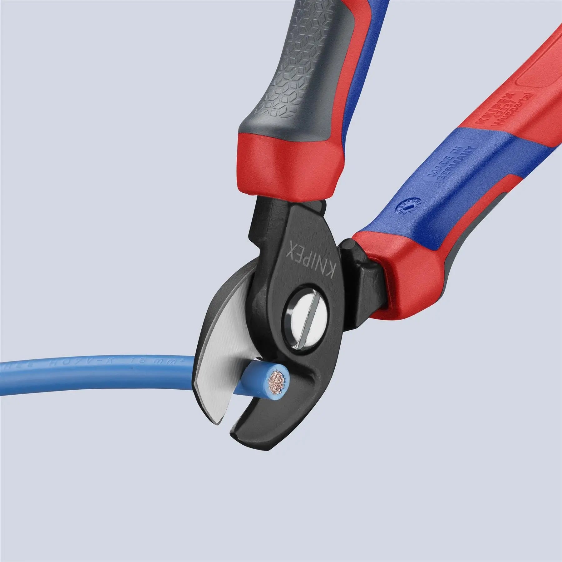 KNIPEX Cable Shears Cutting Pliers Cuts Cable up to 15mm Diameter 165mm with Comfort Handles 95 12 165  White Rose Tools