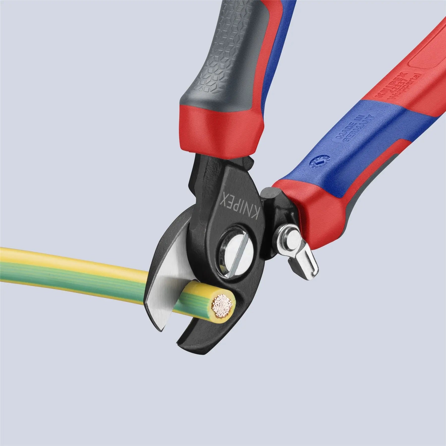 KNIPEX Cable Shears Cutting Pliers Opening Spring 165mm with Comfort Handles 95 22 165  White Rose Tools