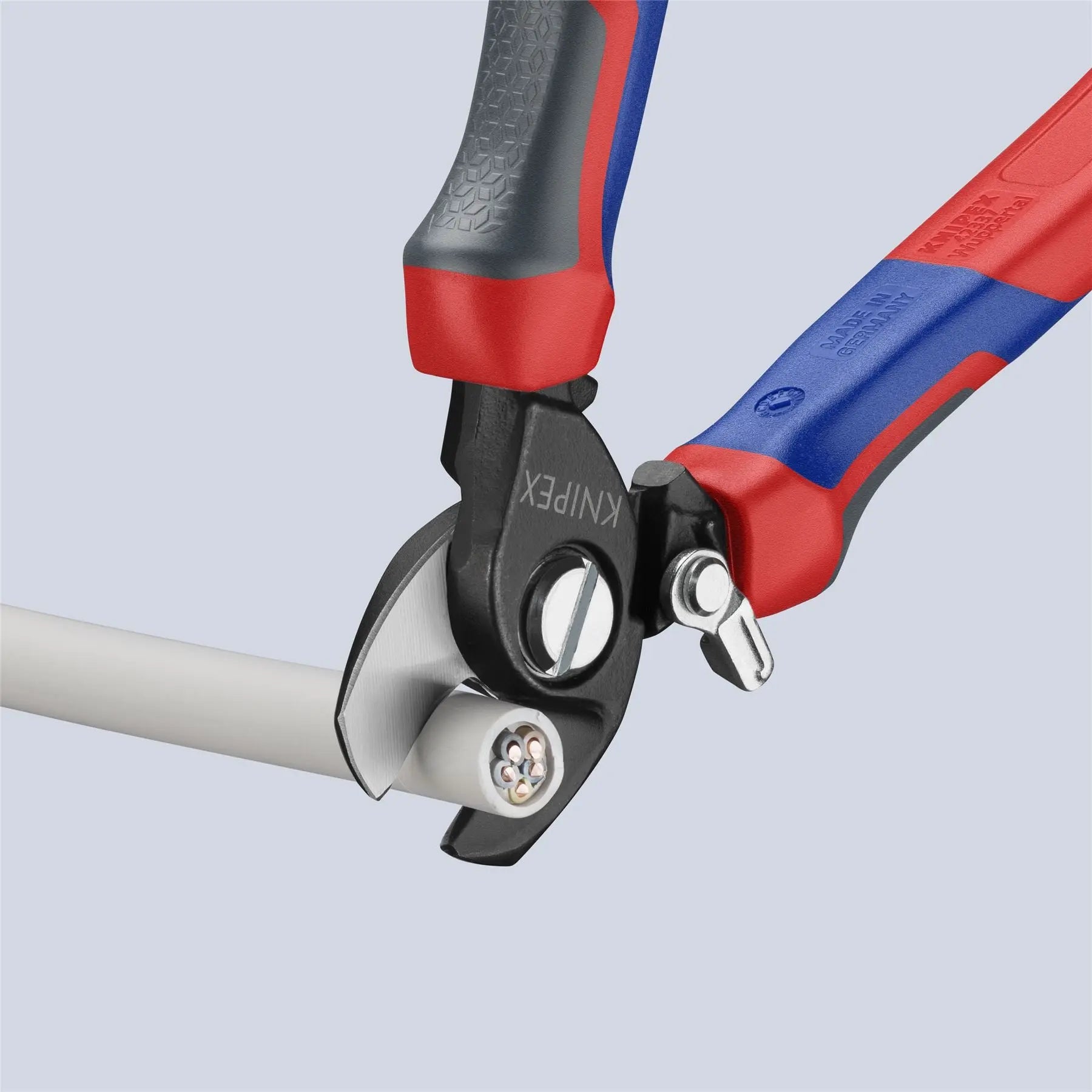 KNIPEX Cable Shears Cutting Pliers Opening Spring 165mm with Comfort Handles 95 22 165  White Rose Tools