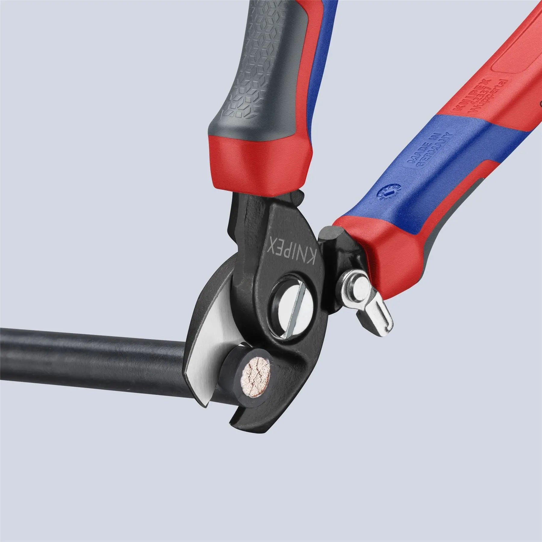 KNIPEX Cable Shears Cutting Pliers Opening Spring 165mm with Comfort Handles 95 22 165  White Rose Tools