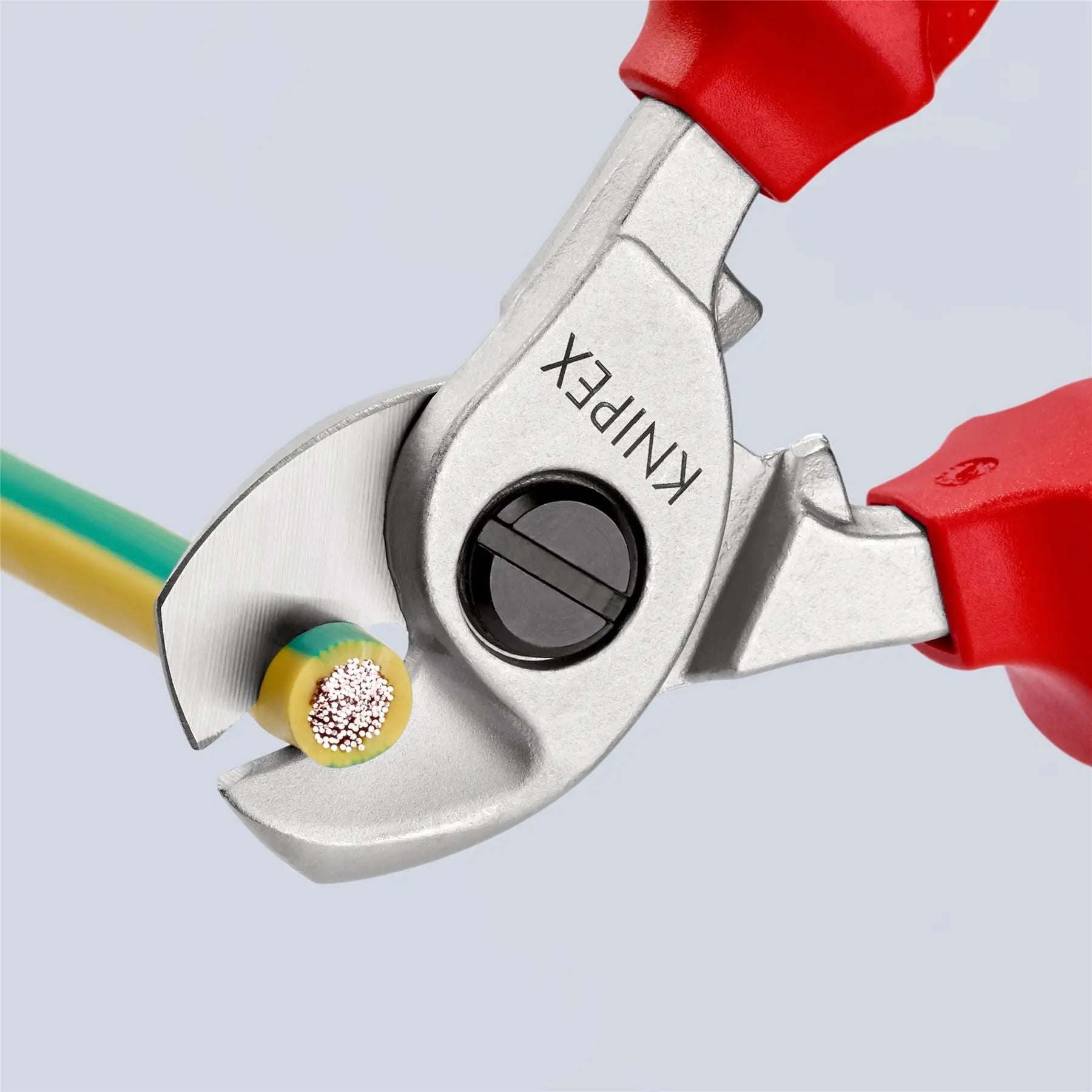 KNIPEX Cable Shears Cutting Pliers with Opening Spring 15mm Diameter Capacity 165mm VDE Multi Component Grips 95 26 165  White Rose Tools
