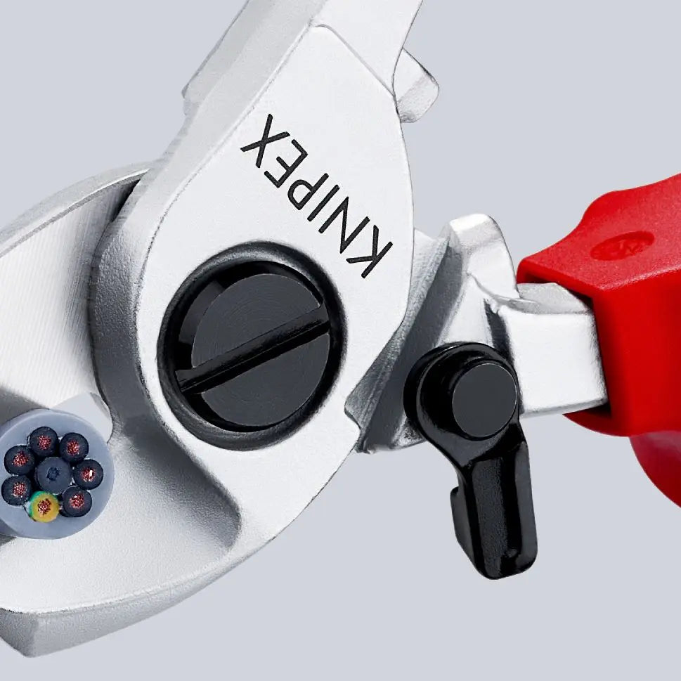 KNIPEX Cable Shears Cutting Pliers with Opening Spring 15mm Diameter Capacity 165mm VDE Multi Component Grips 95 26 165  White Rose Tools