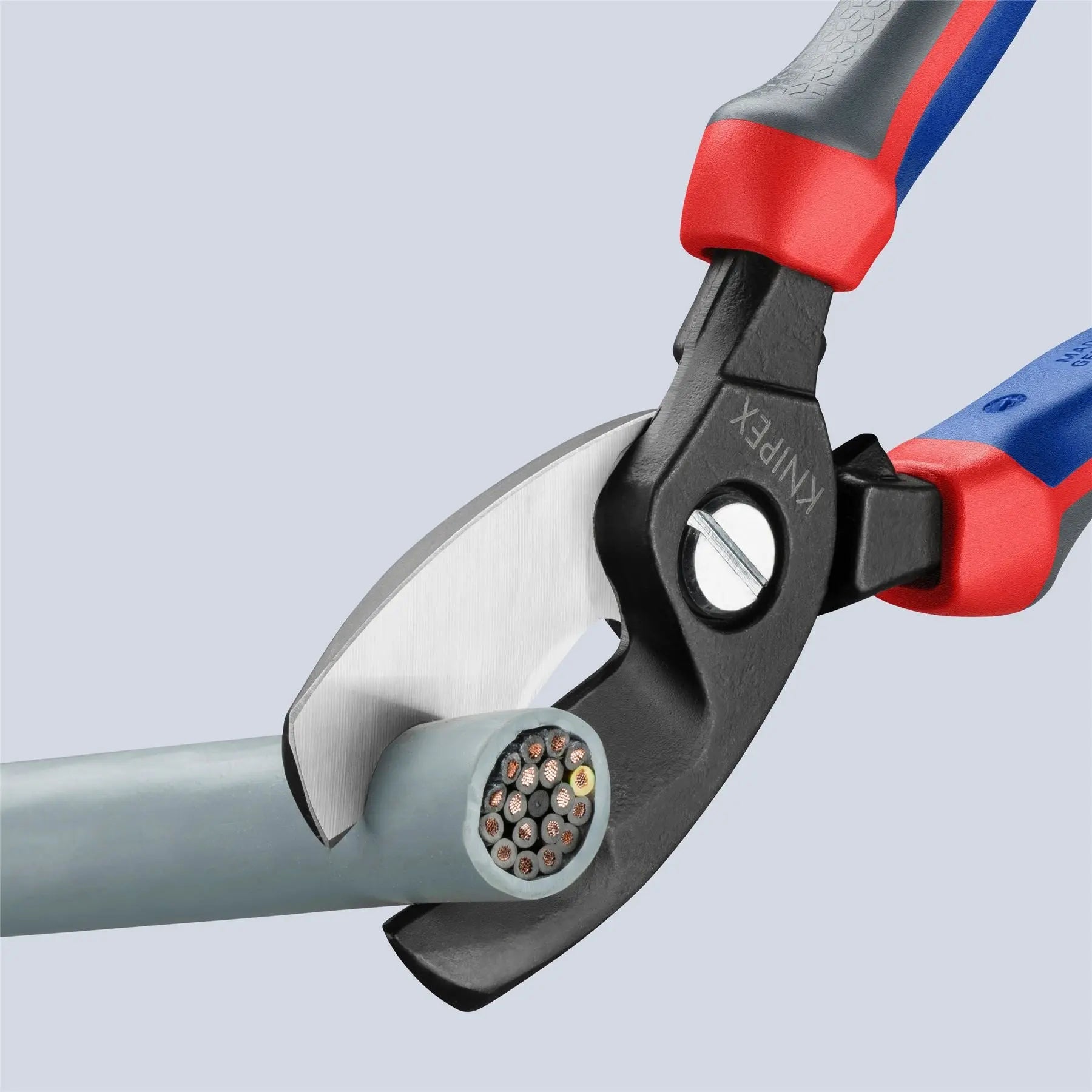 KNIPEX Cable Shears Twin Cutting Edge 200mm with Comfort Handles 95 12 200  White Rose Tools