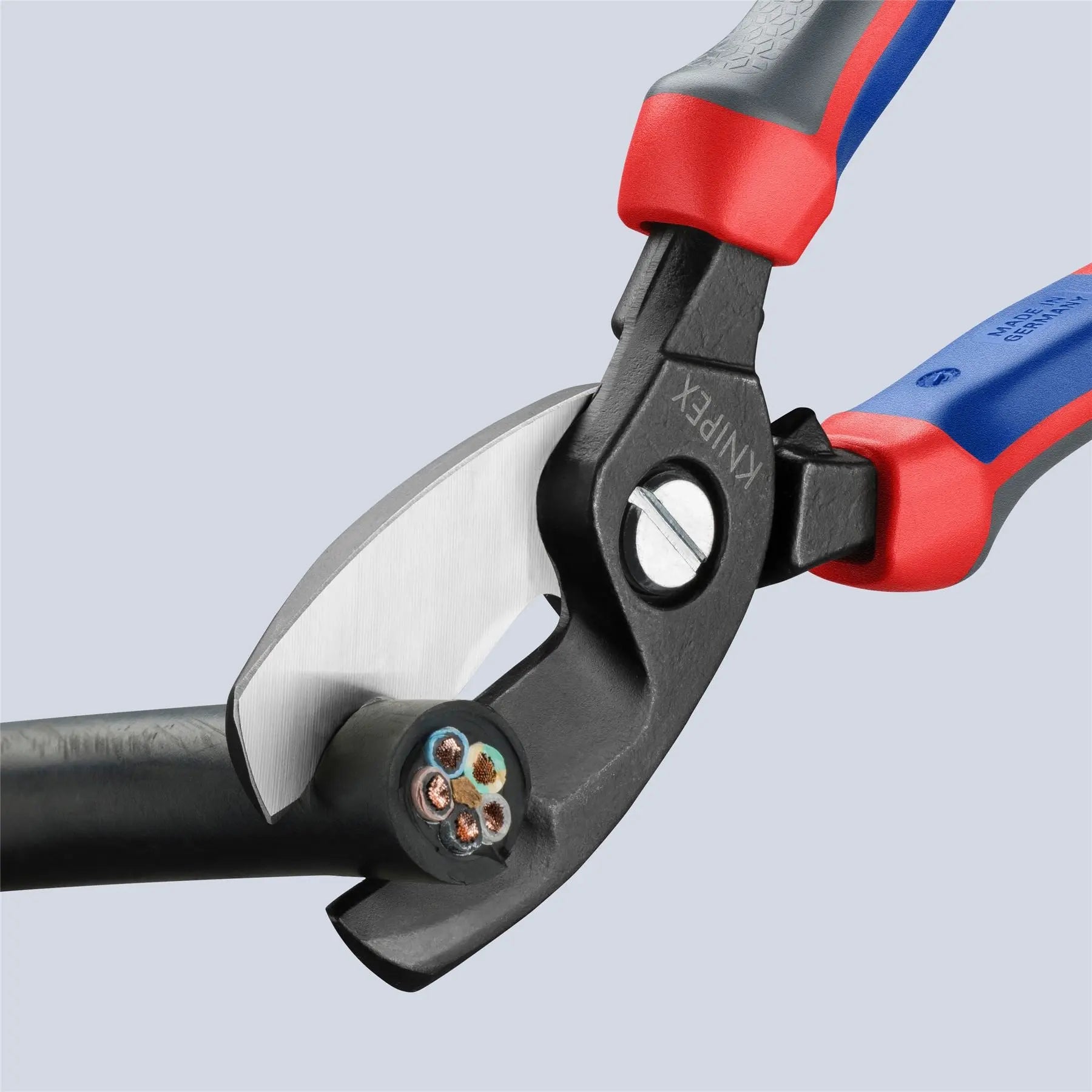 KNIPEX Cable Shears Twin Cutting Edge 200mm with Comfort Handles 95 12 200  White Rose Tools