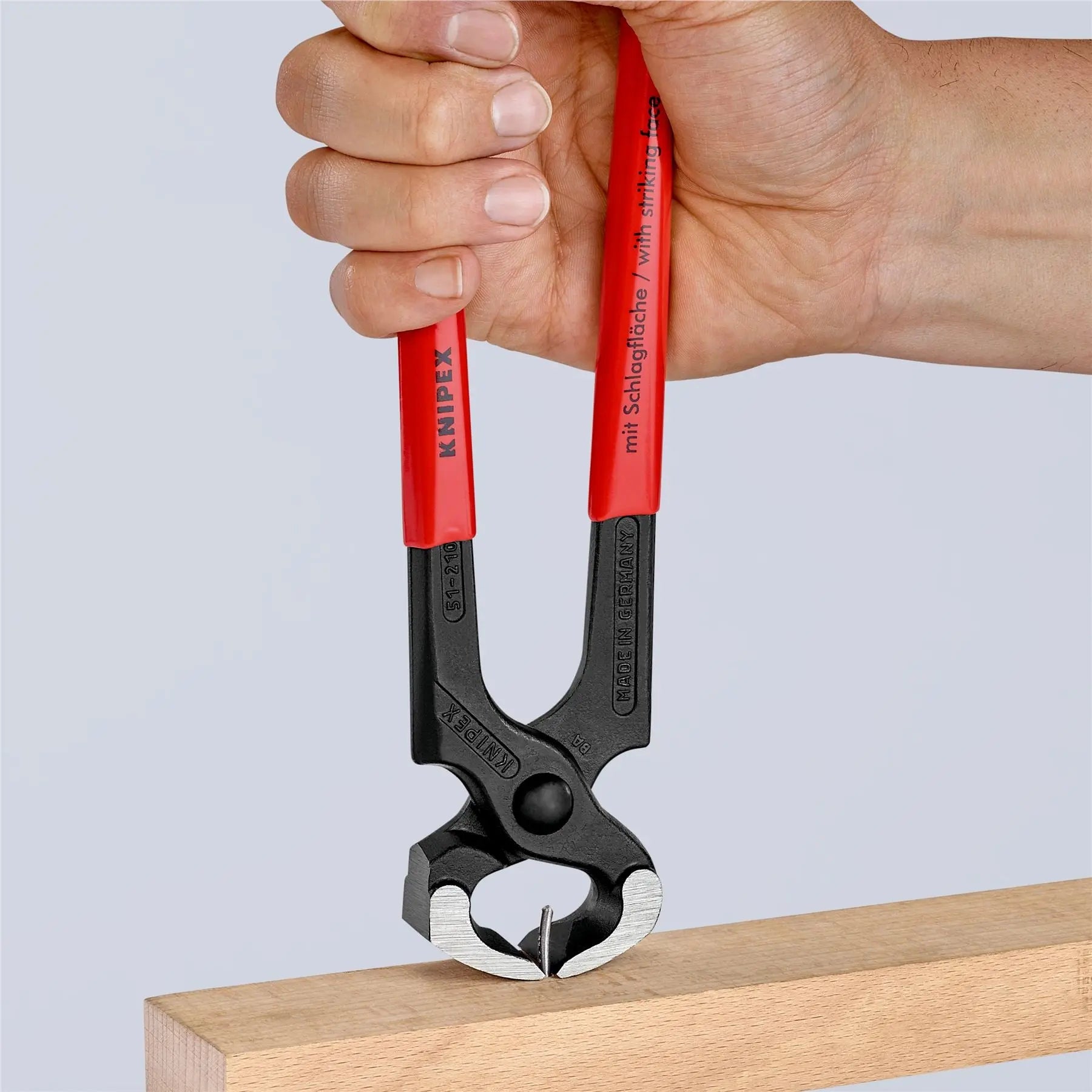 KNIPEX Carpenters Pincers Hammerhead Style 210mm Plastic Coated Handles 51 01 210 SB  White Rose Tools
