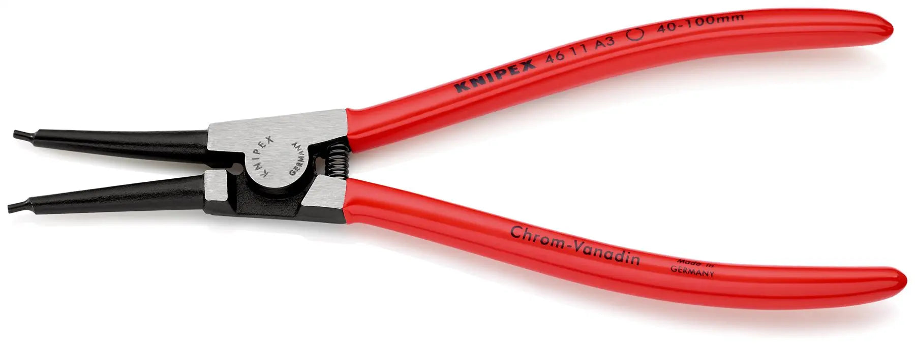 KNIPEX Circlip Pliers for External Circlips on Shafts 210mm 2.3mm Diameter Tips 46 11 A3 SB  White Rose Tools