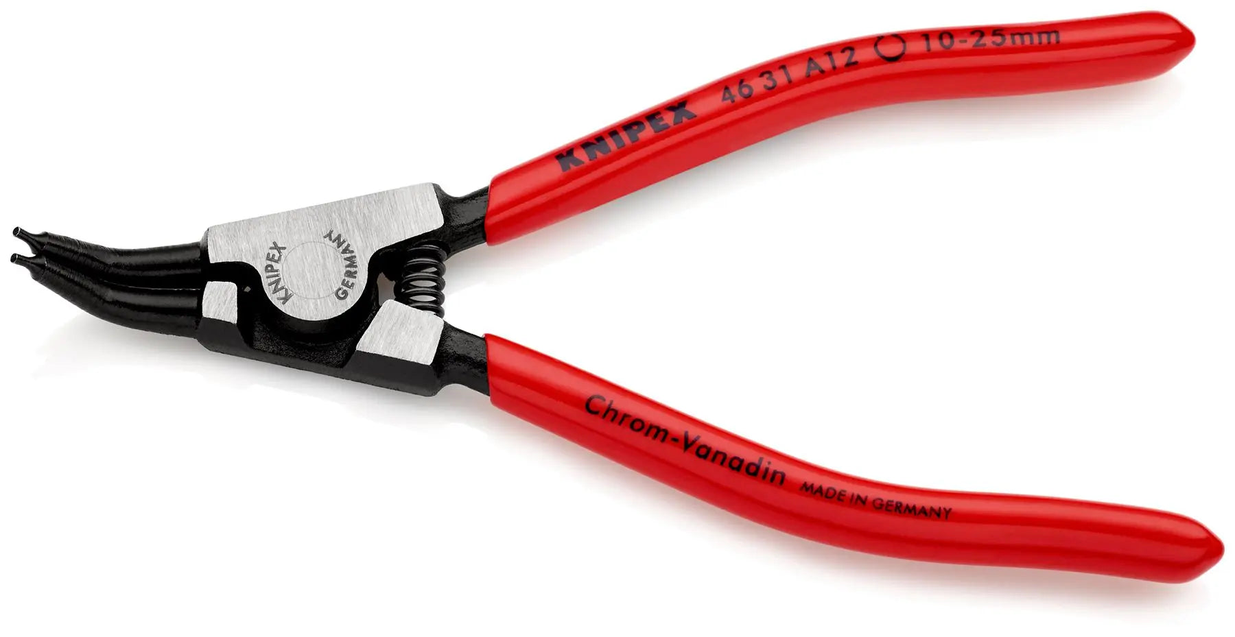 KNIPEX Circlip Pliers for External Circlips on Shafts 45° Angled 130mm 1.3mm Diameter Tips 46 31 A12  White Rose Tools
