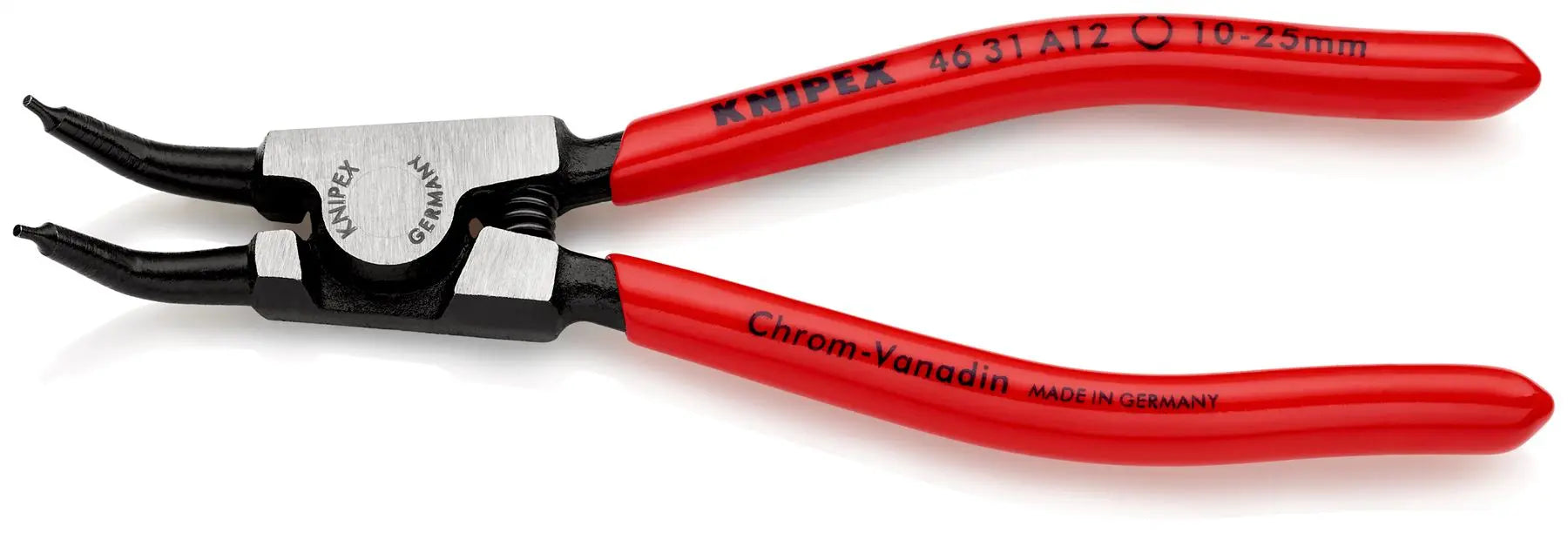 KNIPEX Circlip Pliers for External Circlips on Shafts 45° Angled 130mm 1.3mm Diameter Tips 46 31 A12  White Rose Tools