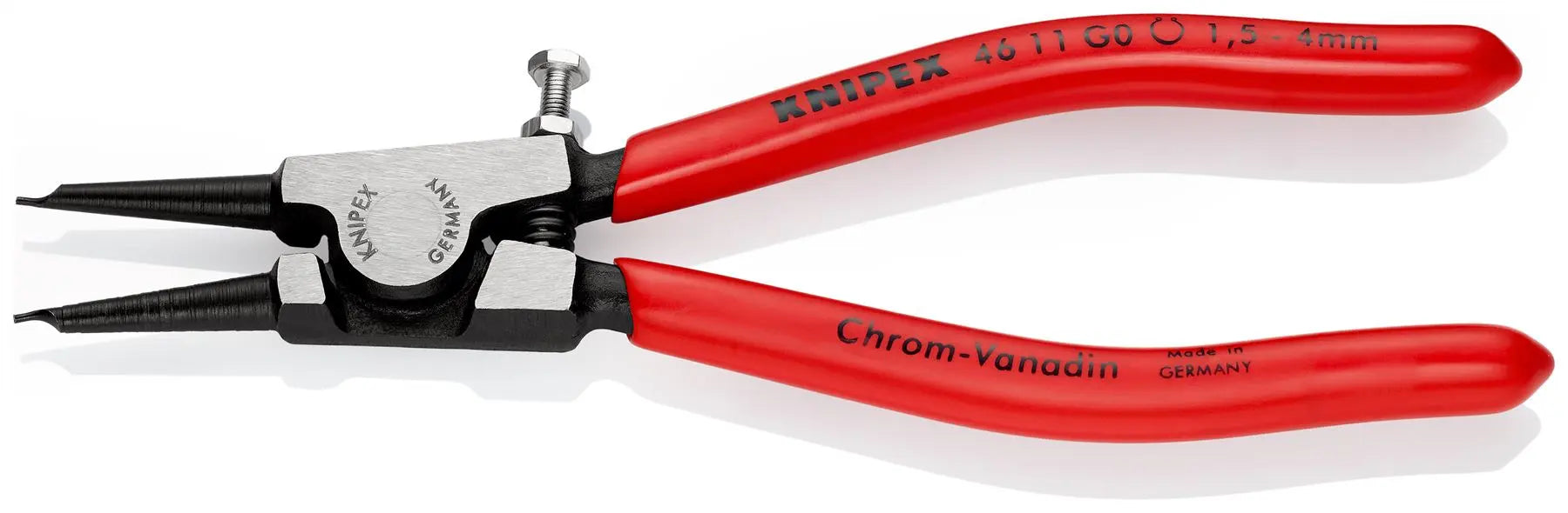 KNIPEX Circlip Pliers for Grip Rings on Shafts 140mm 0.9mm Diameter Tips 46 11 G0  White Rose Tools