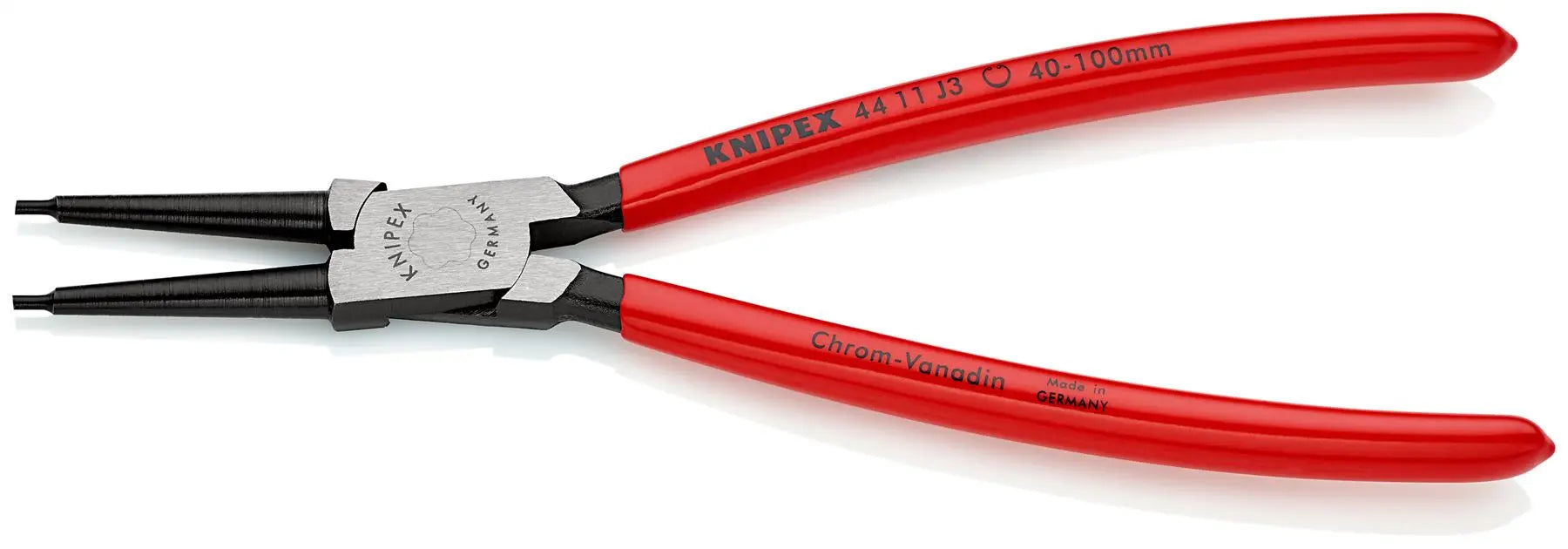 KNIPEX Circlip Pliers for Internal Circlips in Bore Holes 225mm 2.3mm Diameter Tips 44 11 J3  White Rose Tools