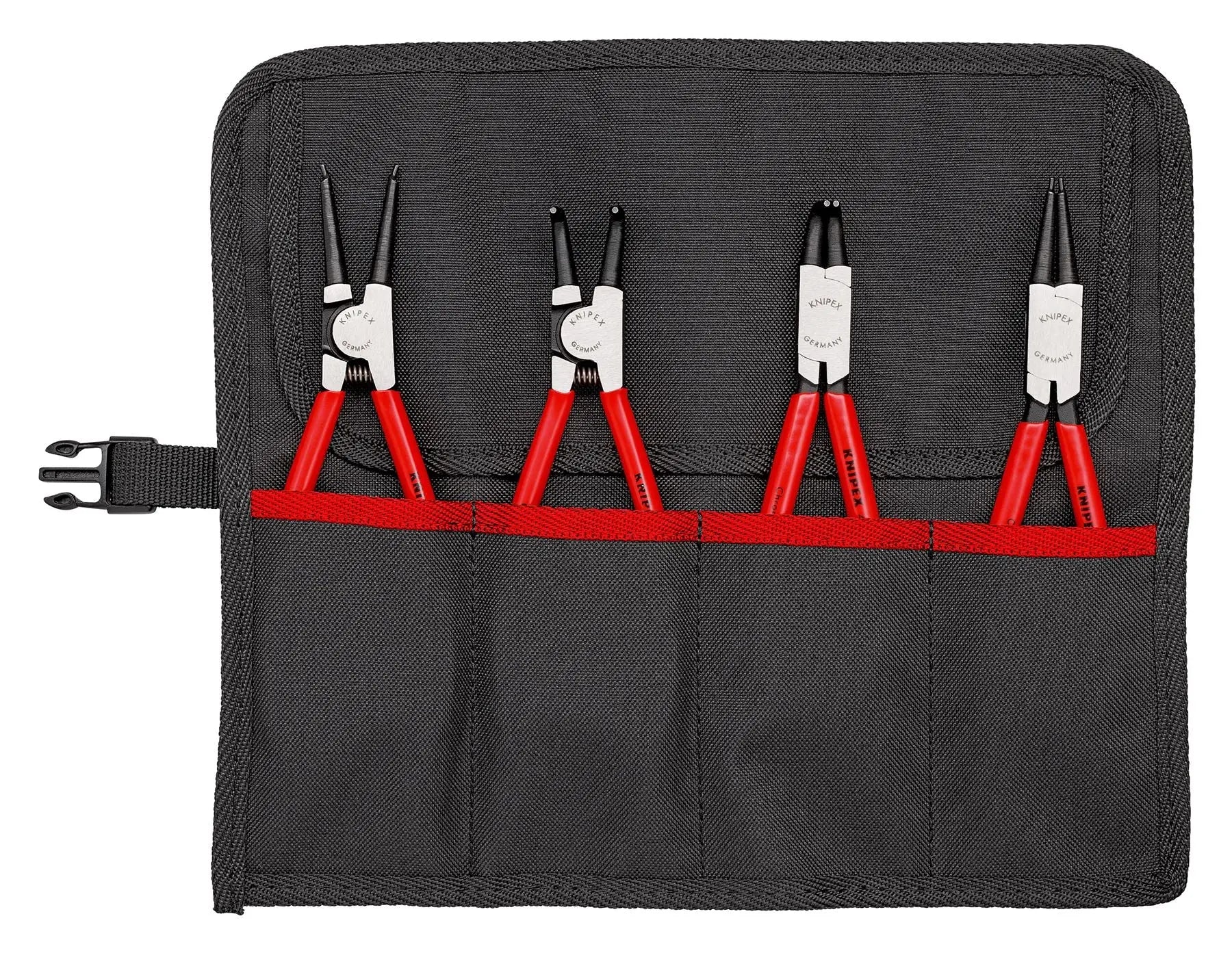 KNIPEX Clrclip Plier Set 4 Pieces in Tool Roll Internal External 00 19 56  White Rose Tools