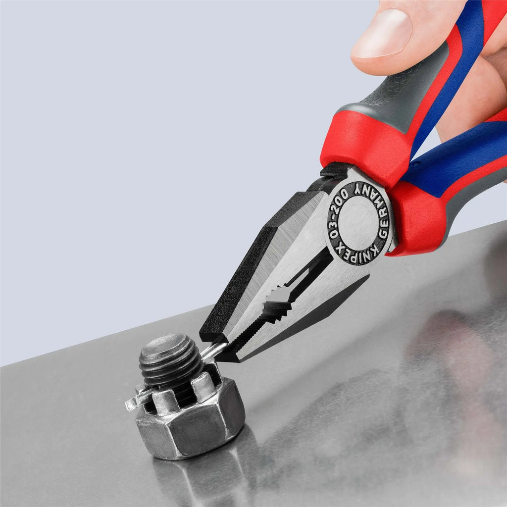 KNIPEX Combination Pliers 200mm with Comfort Handles 03 02 200 SB  White Rose Tools
